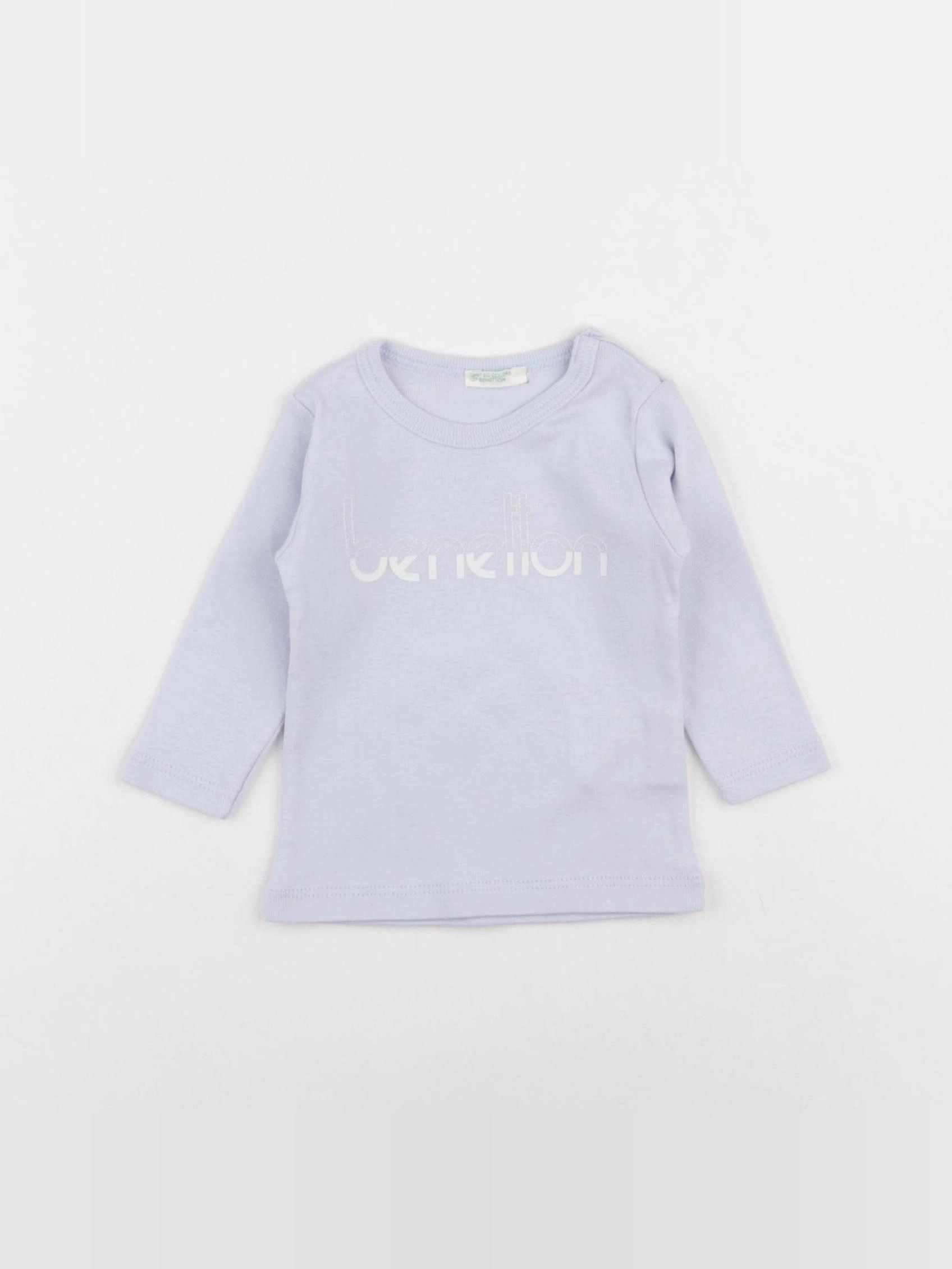 Benetton - tee-shirt bleu - 1/3 mois