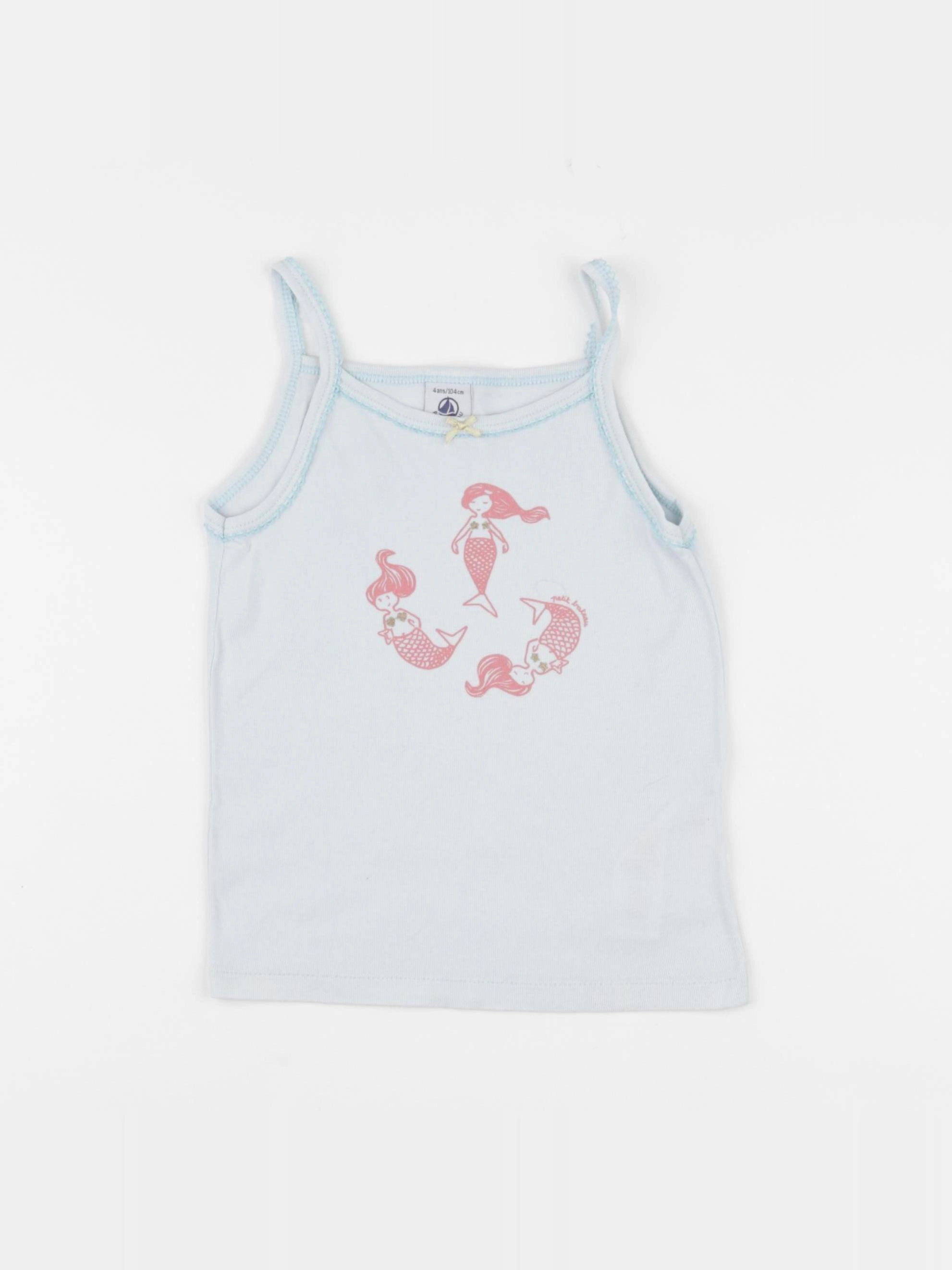 Petit Bateau - maillot de corps bleu - 4 ans