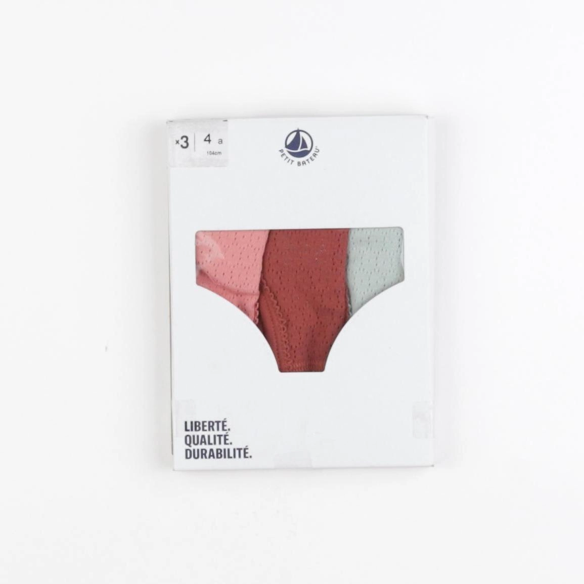 Petit Bateau - lot de 3 culottes rose, rouge, vert - 5 ans