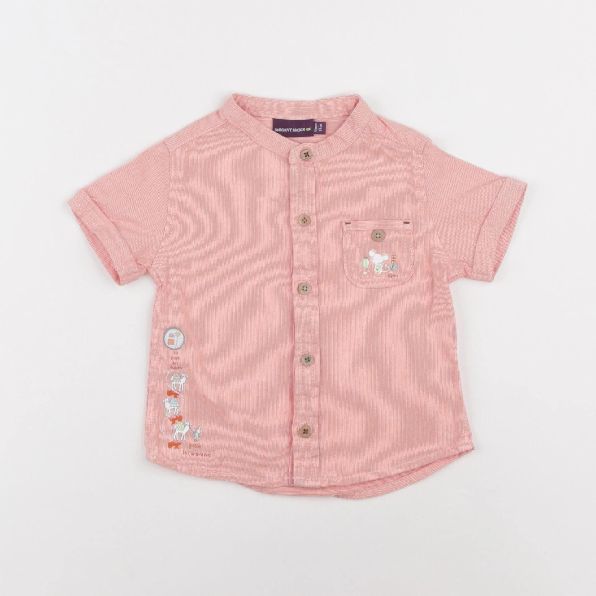 Sergent Major - chemise orange - 12 mois