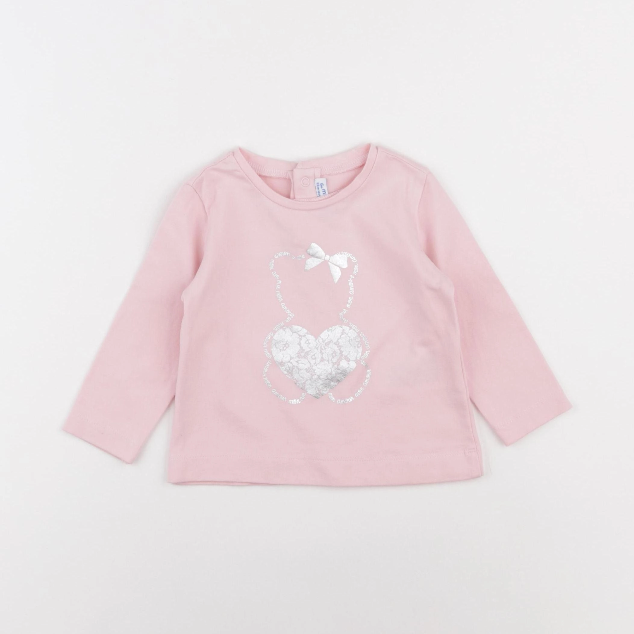 Mayoral - tee-shirt argent, rose - 6 mois