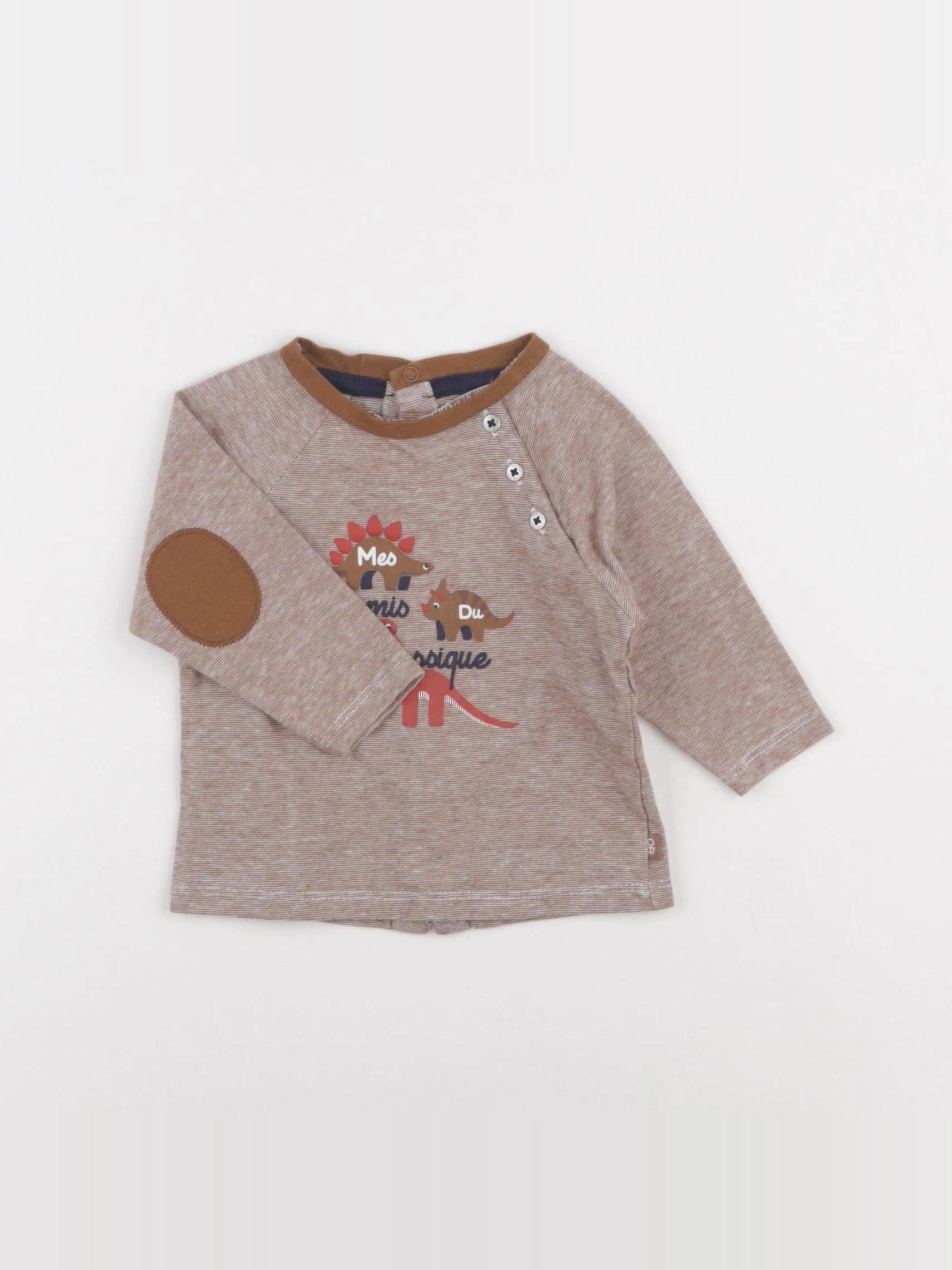 Obaïbi - tee-shirt marron - 3 mois