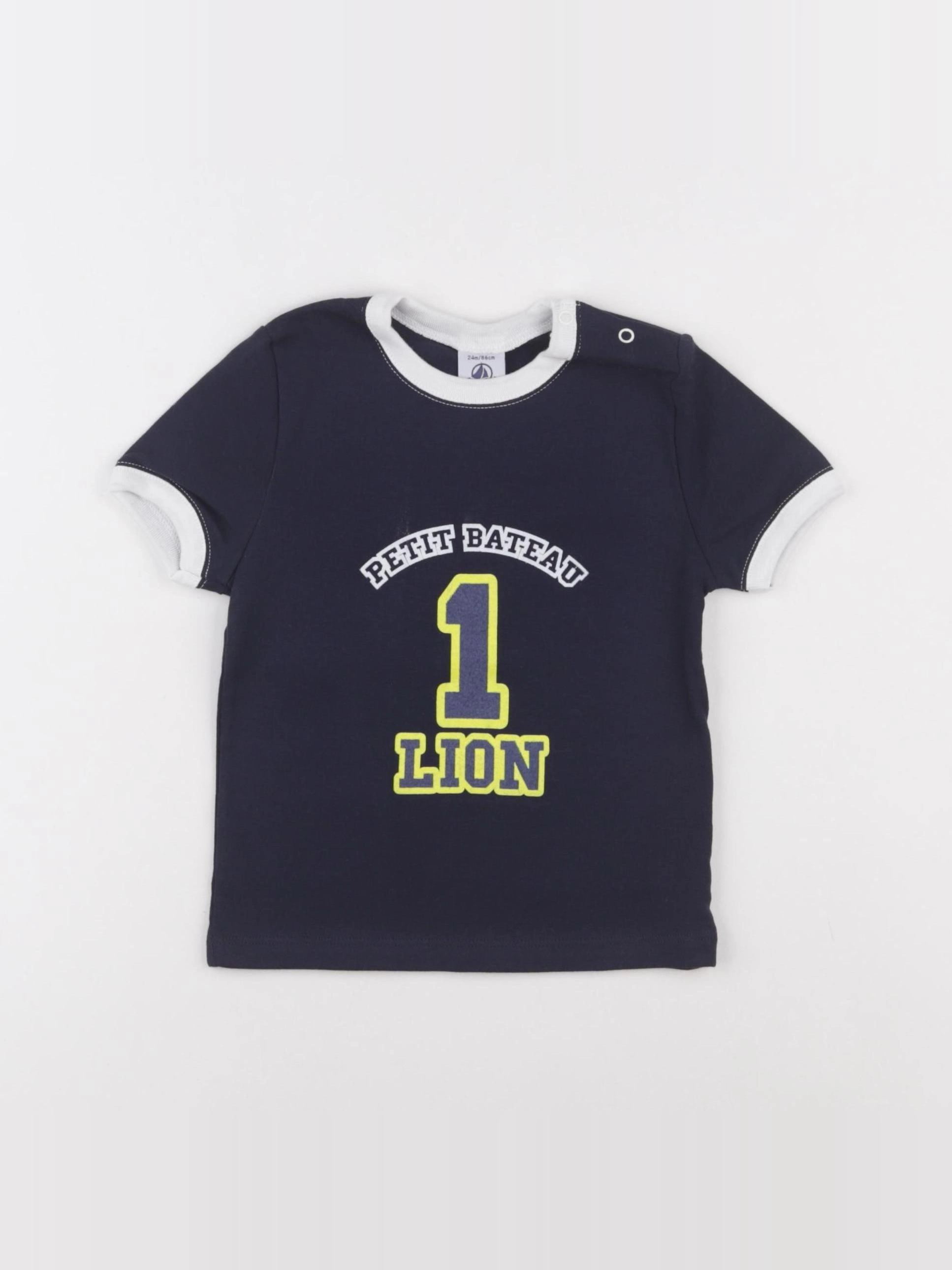 Petit Bateau - tee-shirt bleu - 24 mois