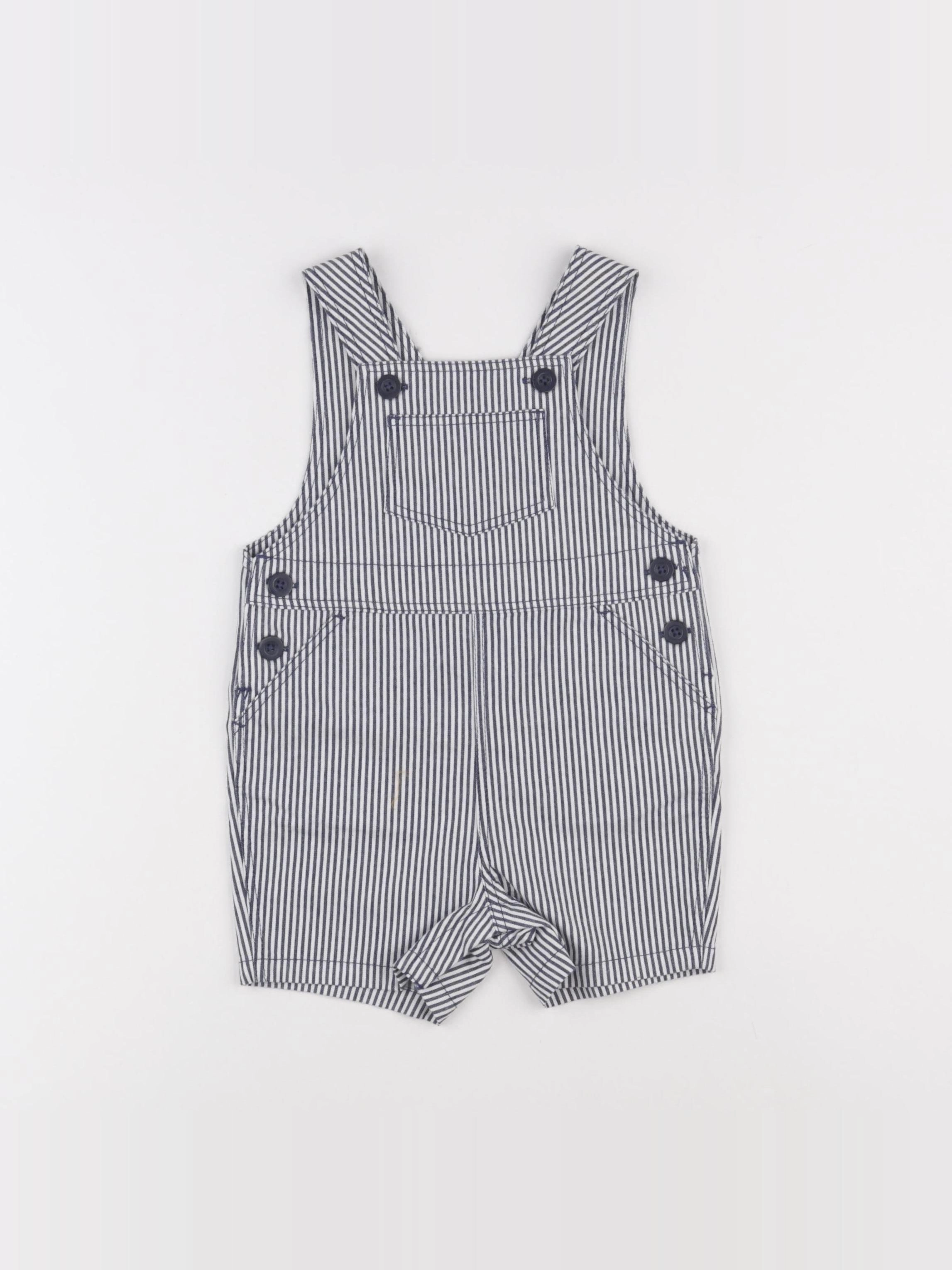 Petit Bateau - salopette blanc, bleu - 12 mois