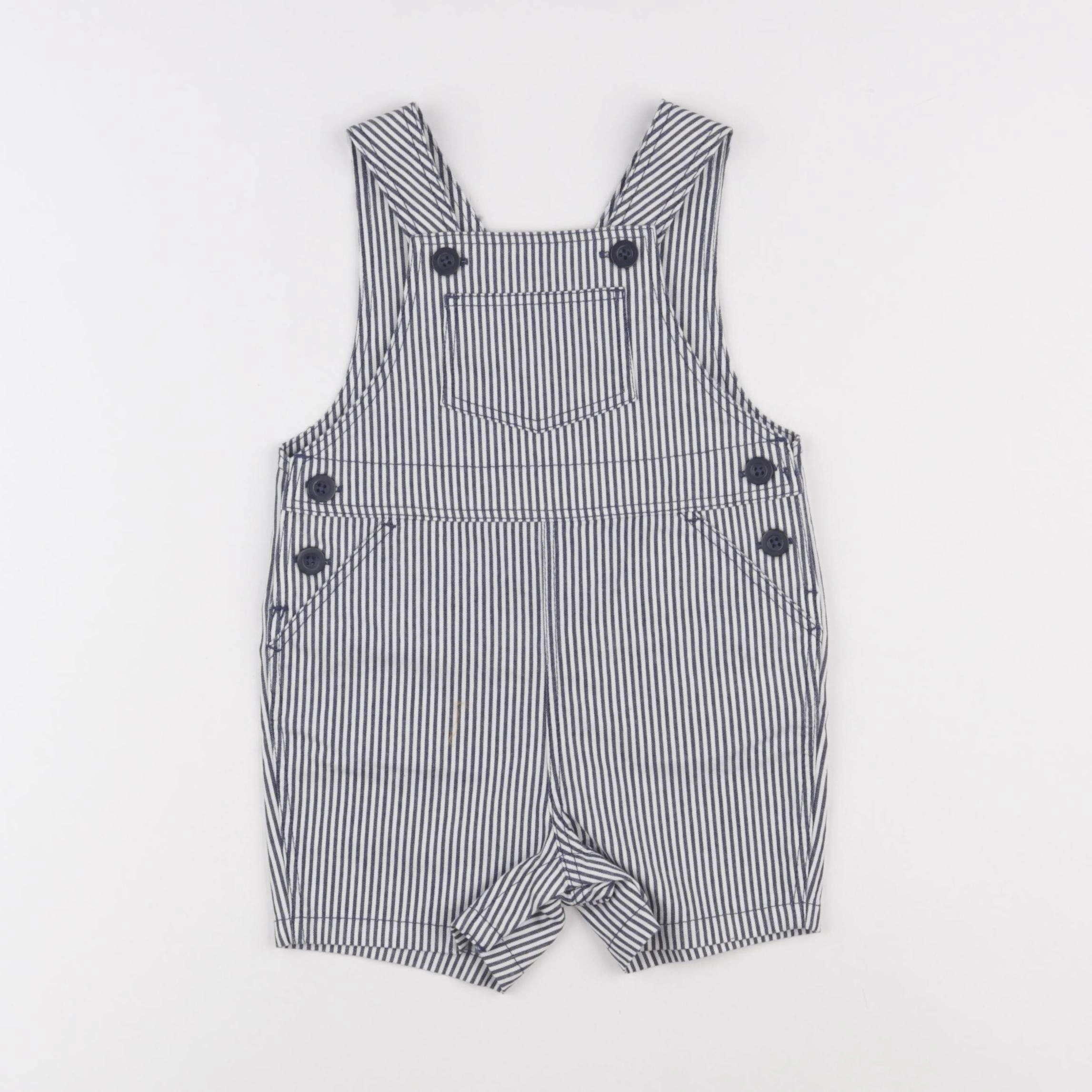 Petit Bateau - salopette blanc, bleu - 12 mois