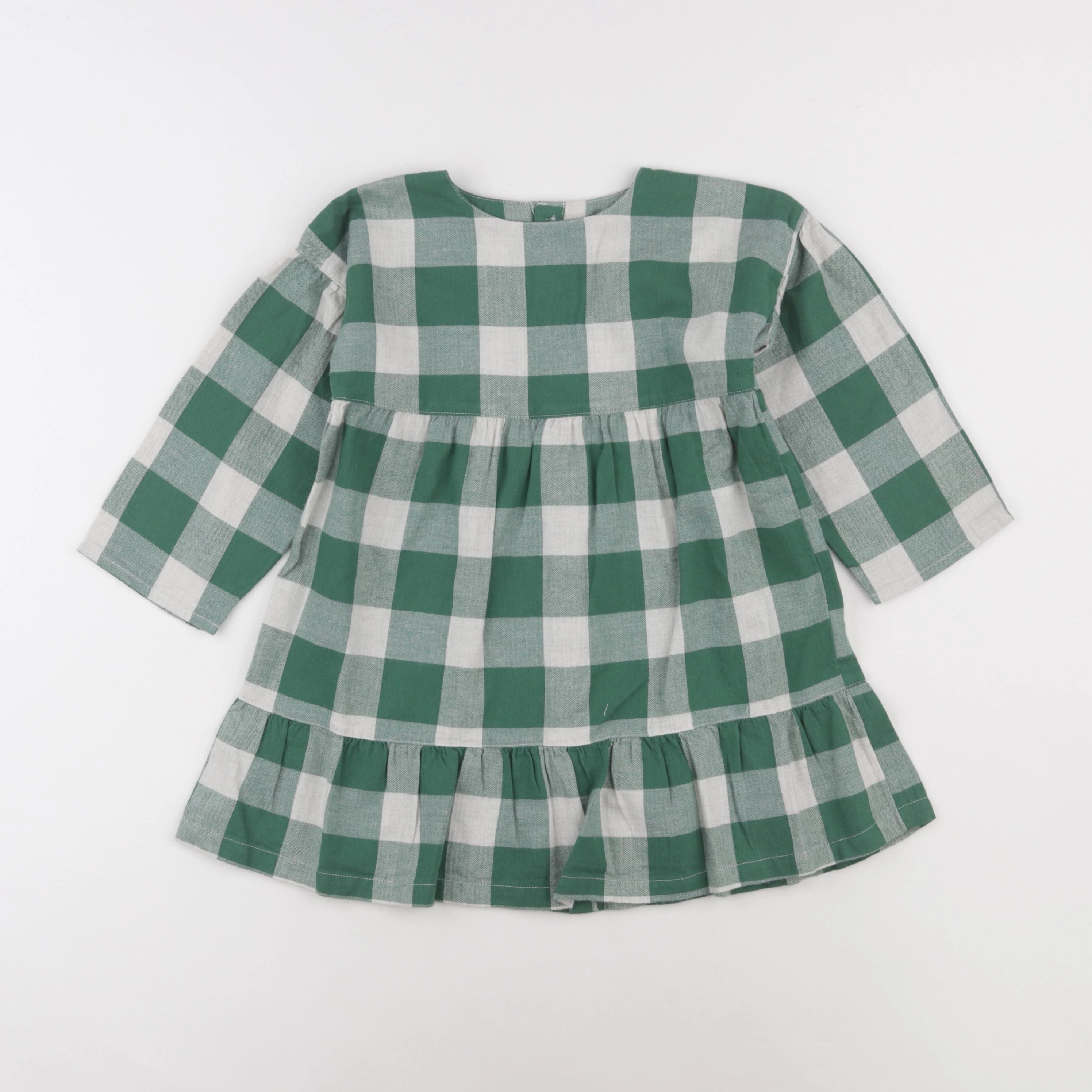 Petit Bateau - robe blanc, vert - 12 mois