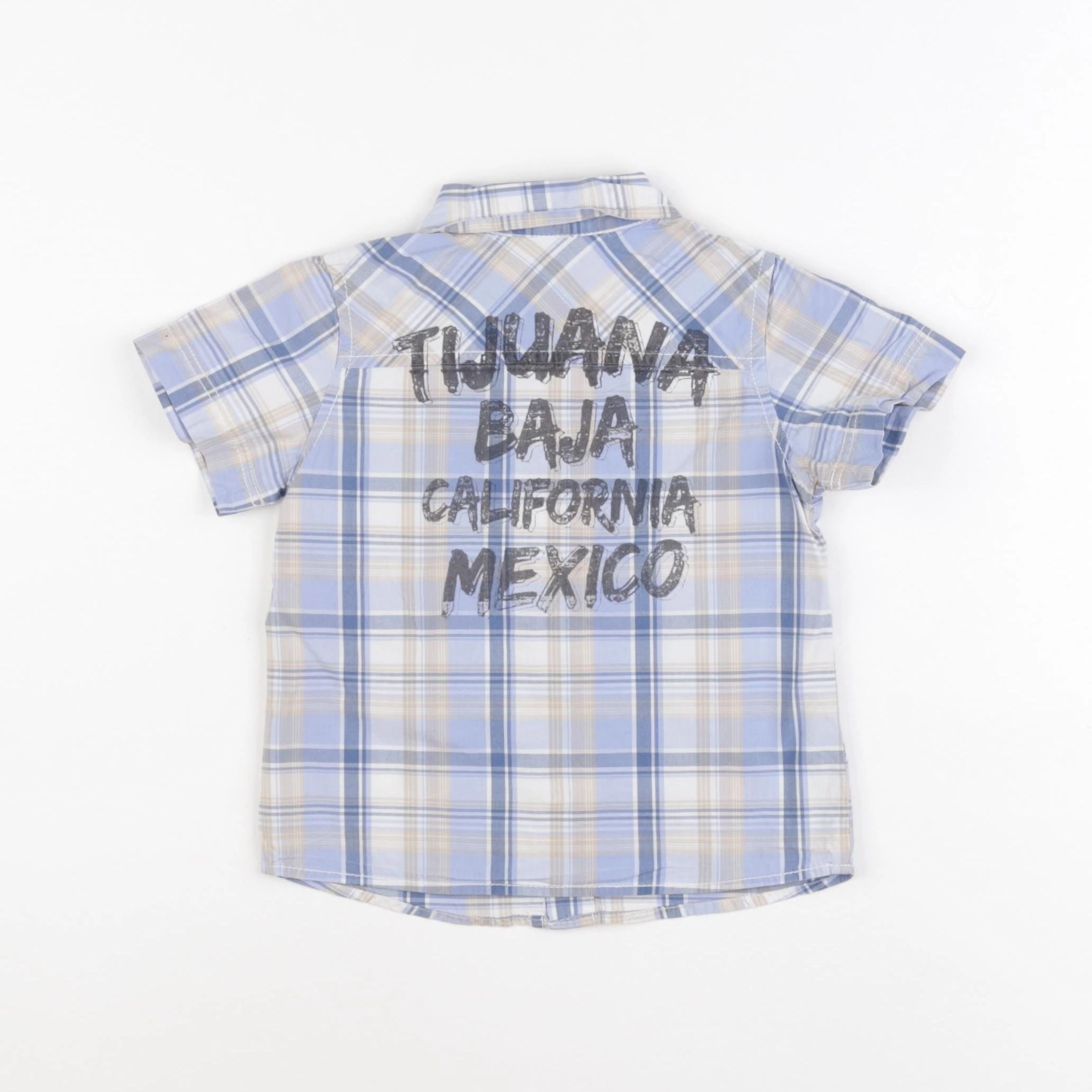 Benetton - chemise imprimé au dos bleu - 1 an