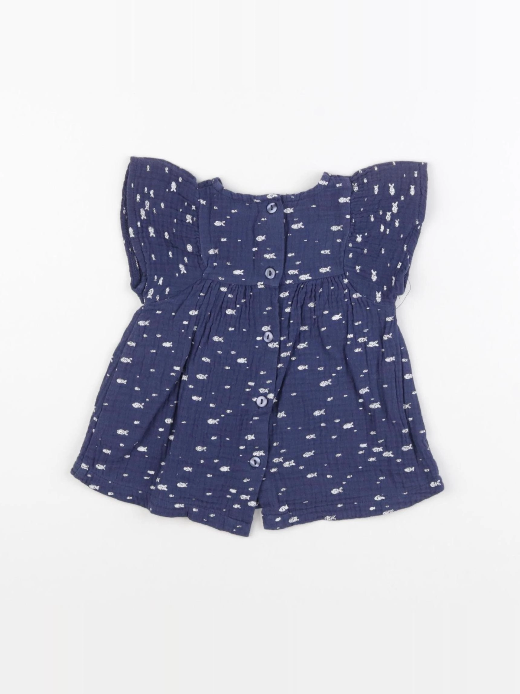 Cotton Fish - blouse bleu - 6 mois