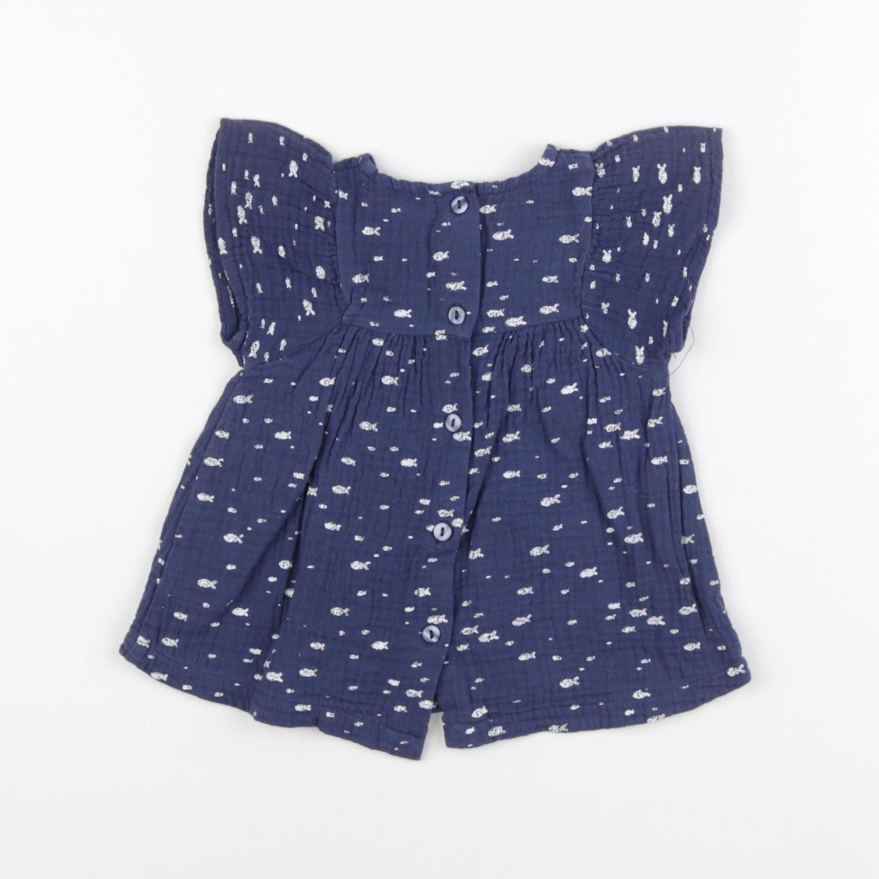 Cotton Fish - blouse bleu - 6 mois