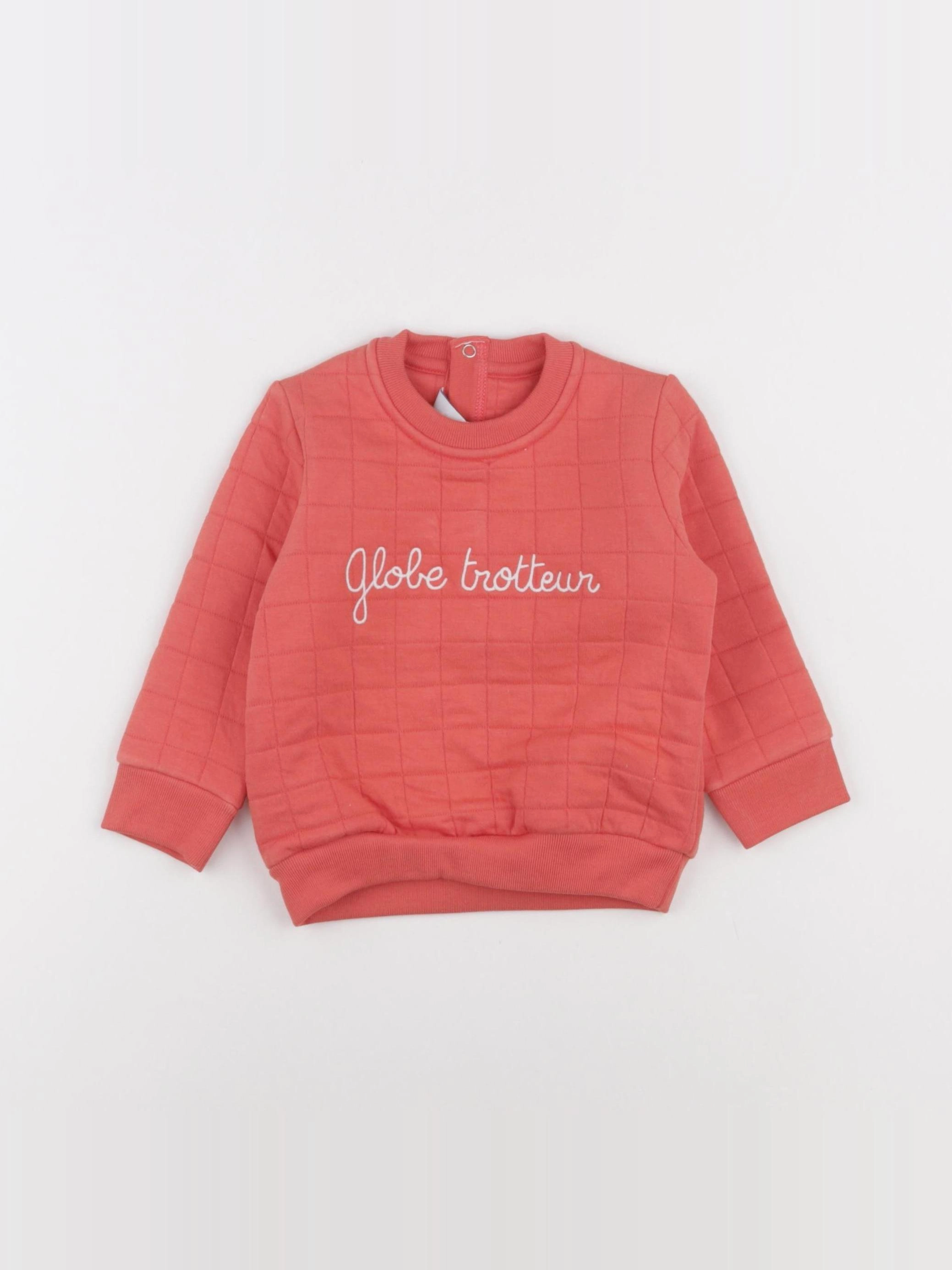 Petit Bateau - sweat rose - 12 mois