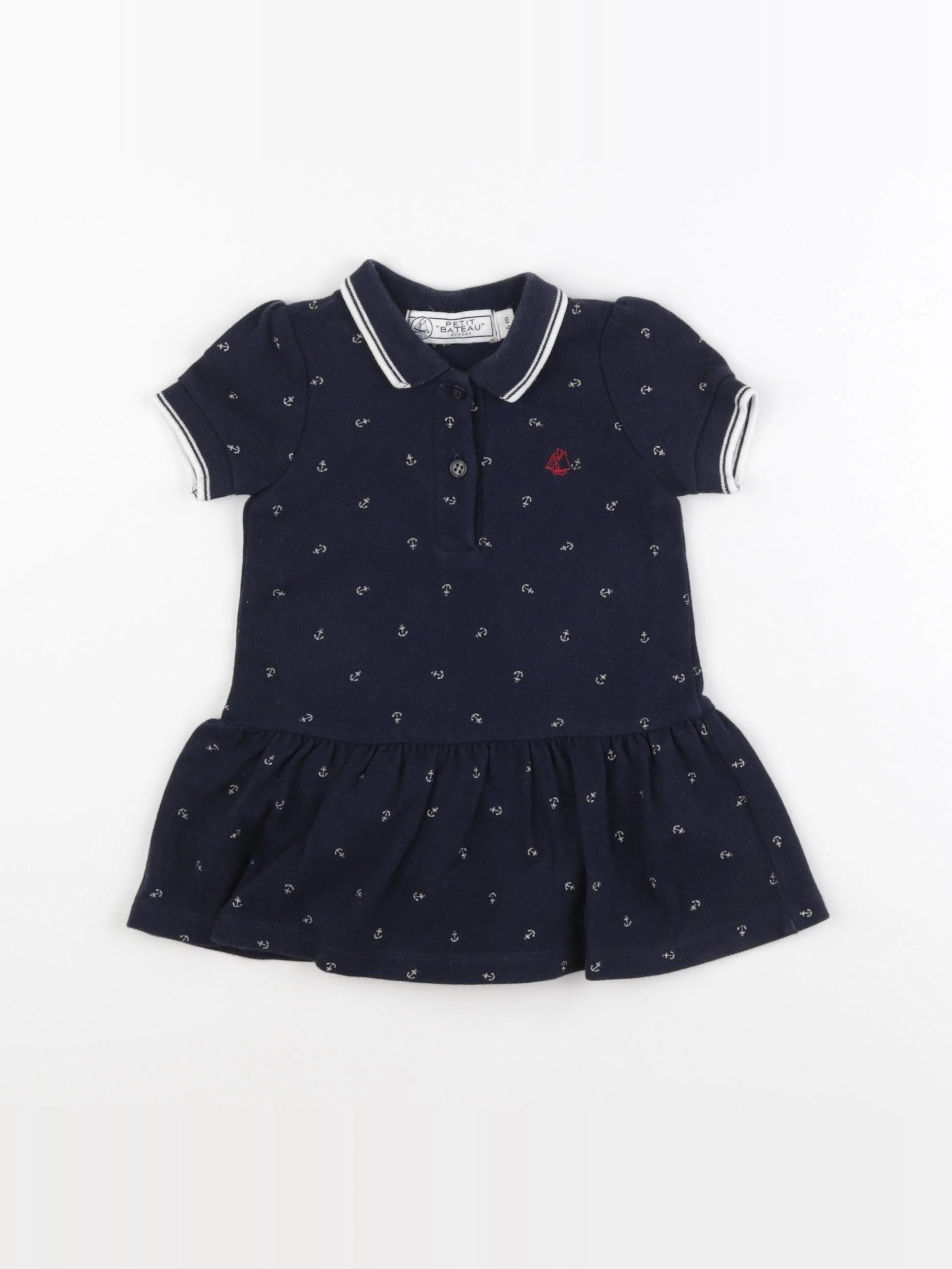Petit Bateau - robe bleu - 6 mois