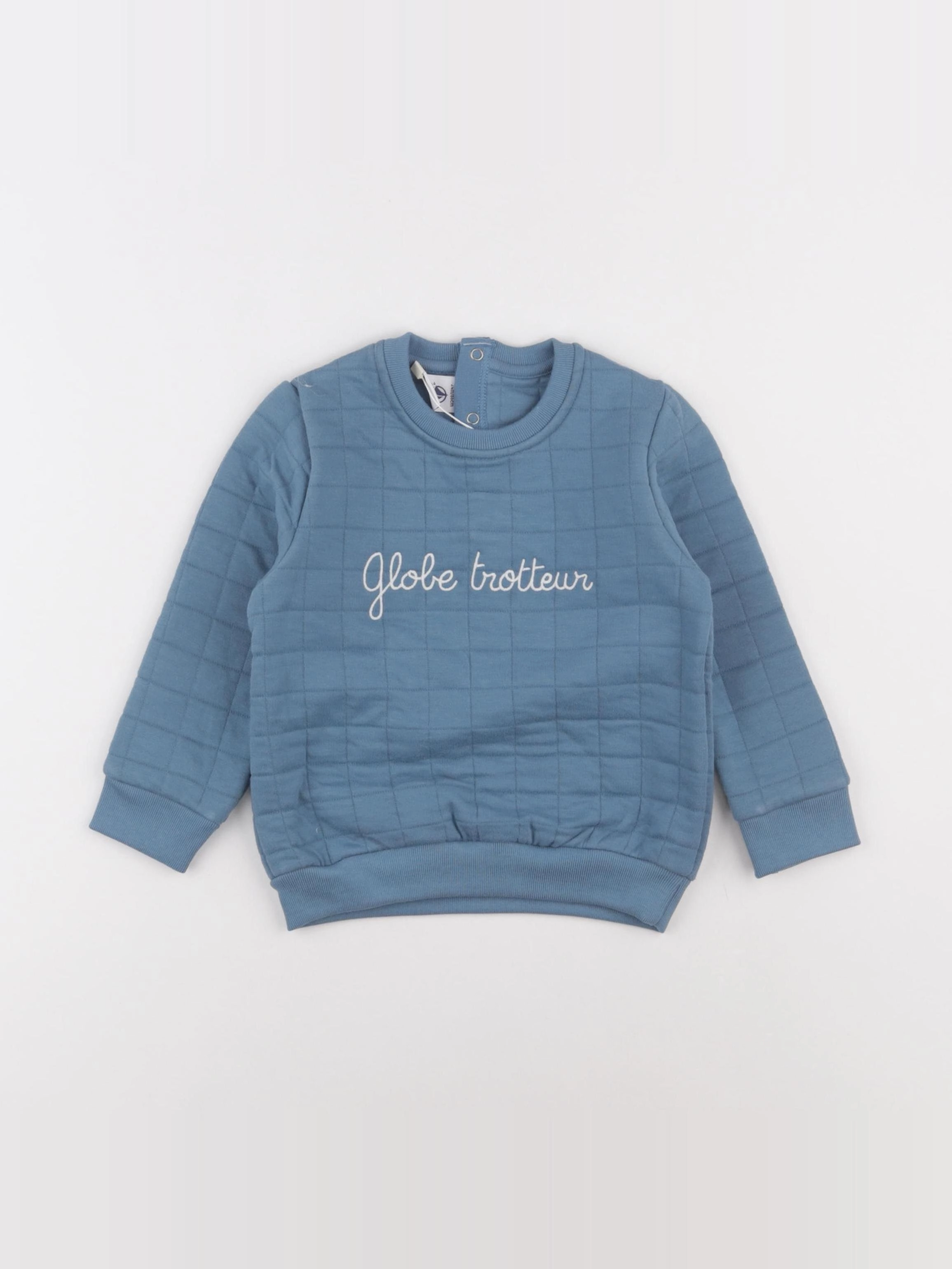 Petit Bateau - sweat bleu - 24 mois