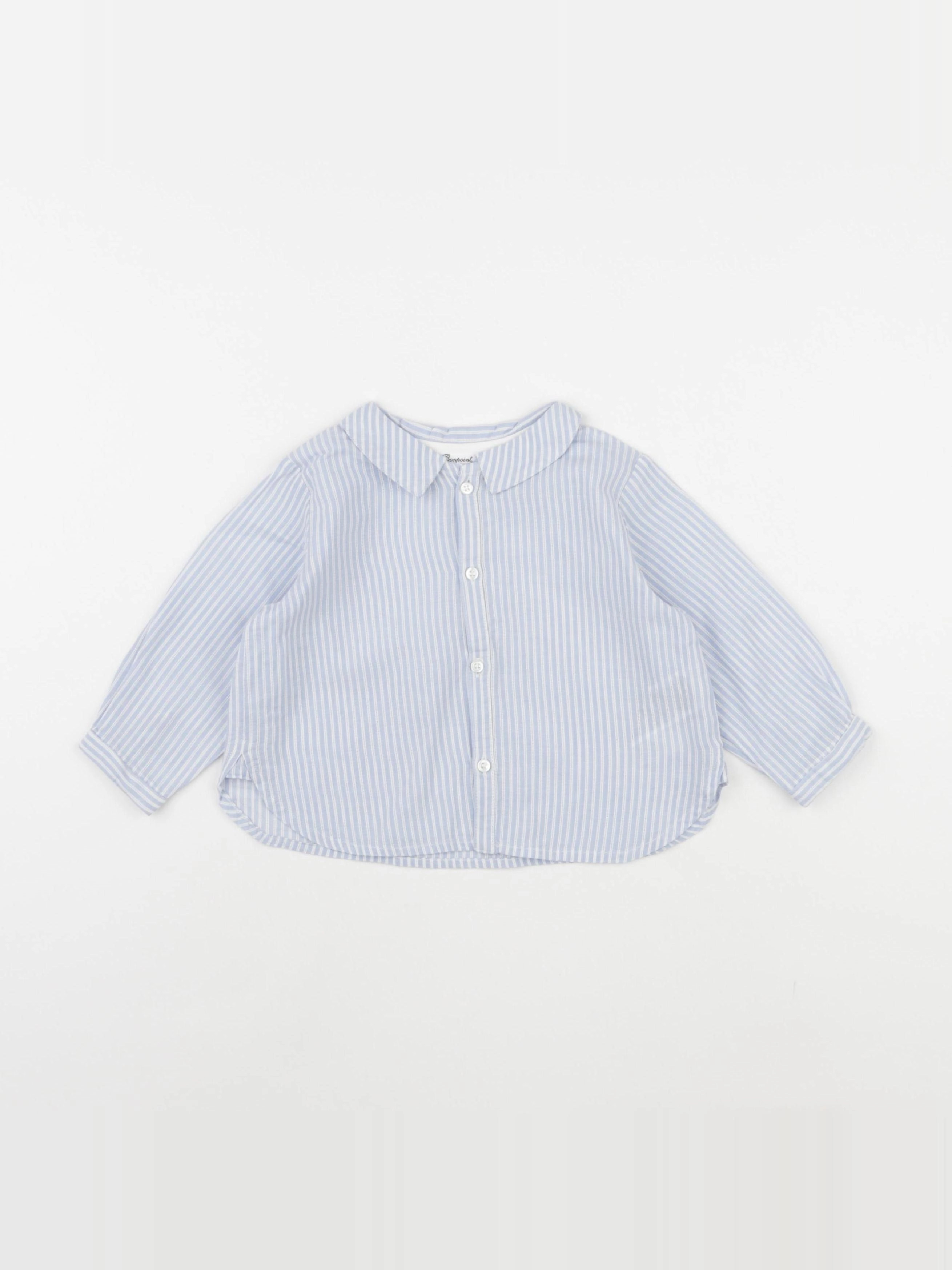 Bonpoint - chemise bleu - 12 mois