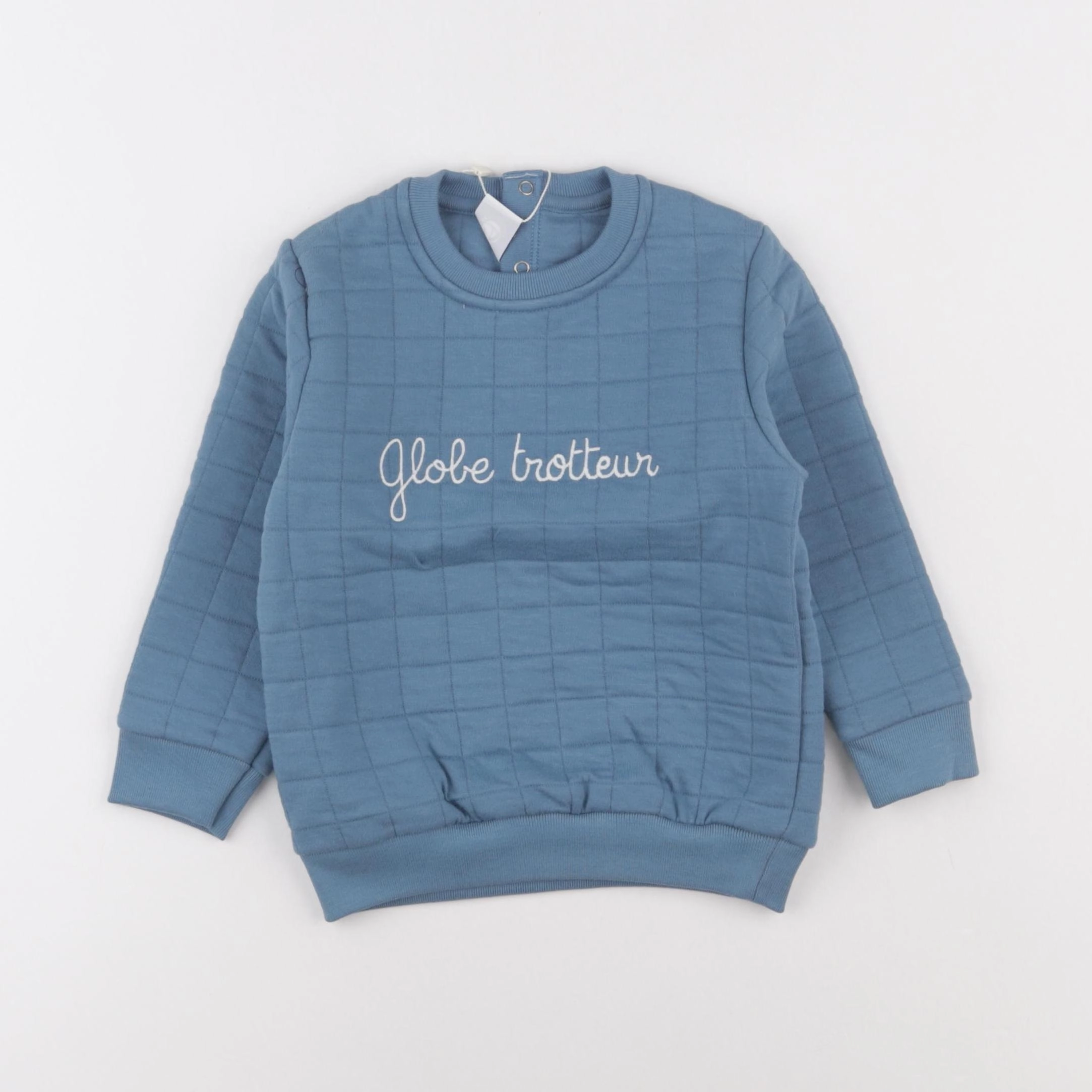 Petit Bateau - sweat bleu - 24 mois