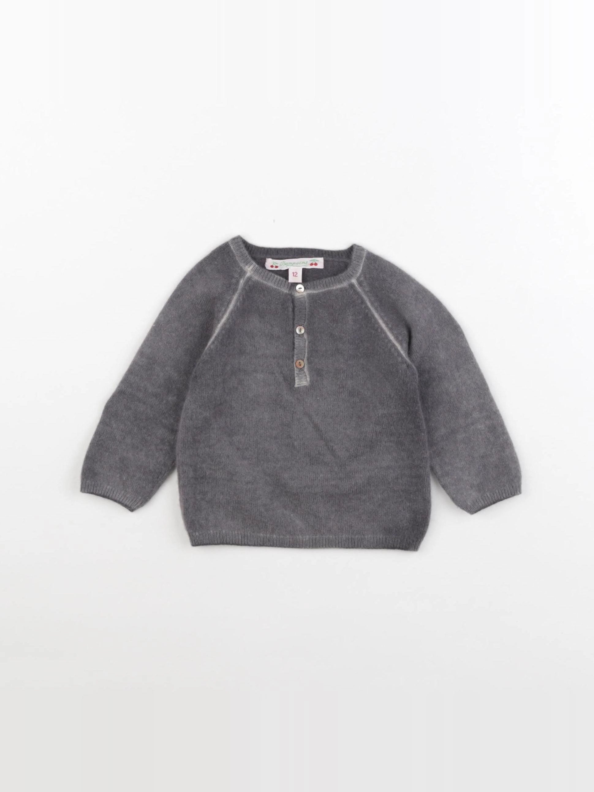 Bonpoint - pull gris - 12 mois