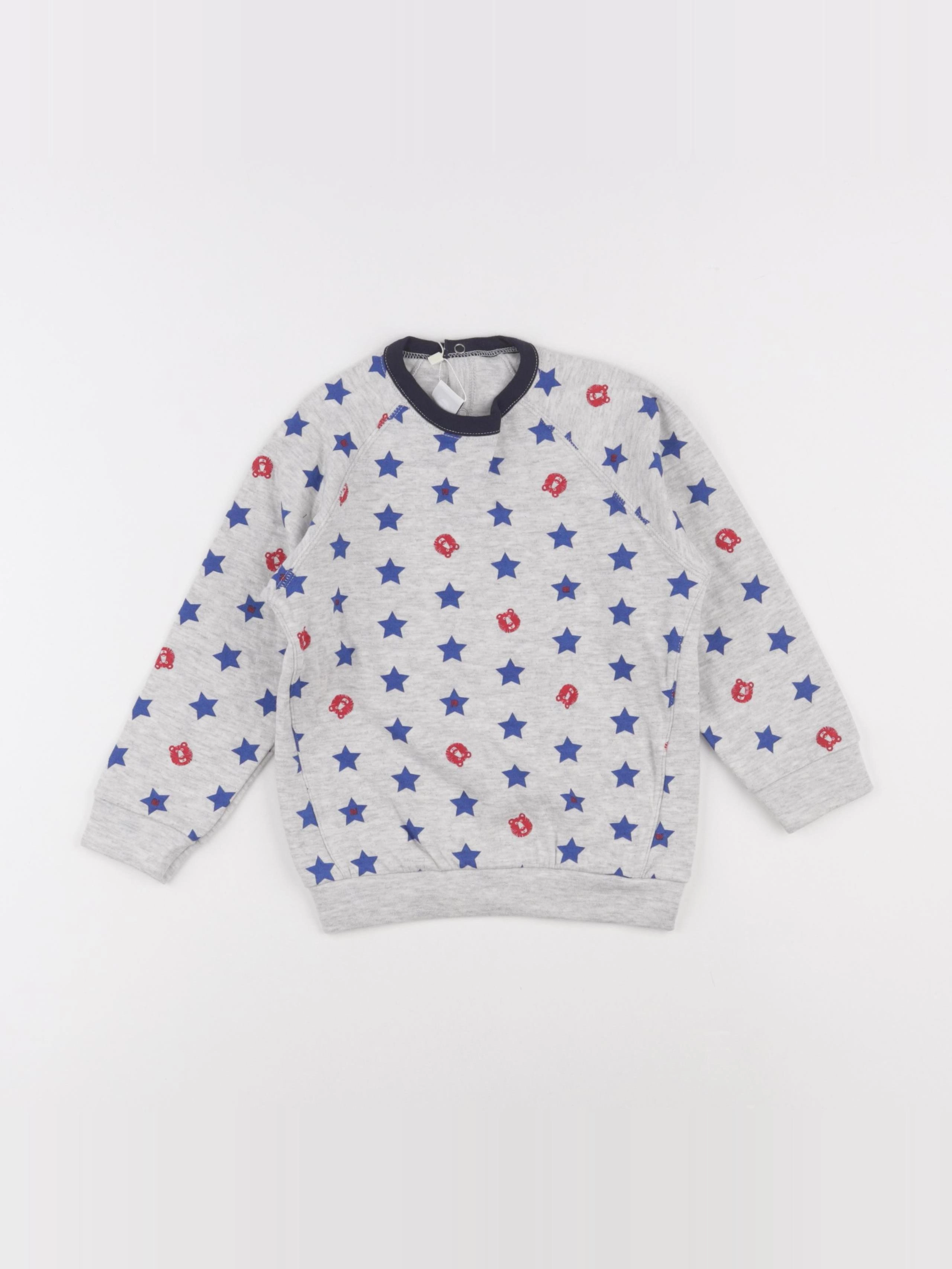 Petit Bateau - sweat gris, bleu - 36 mois