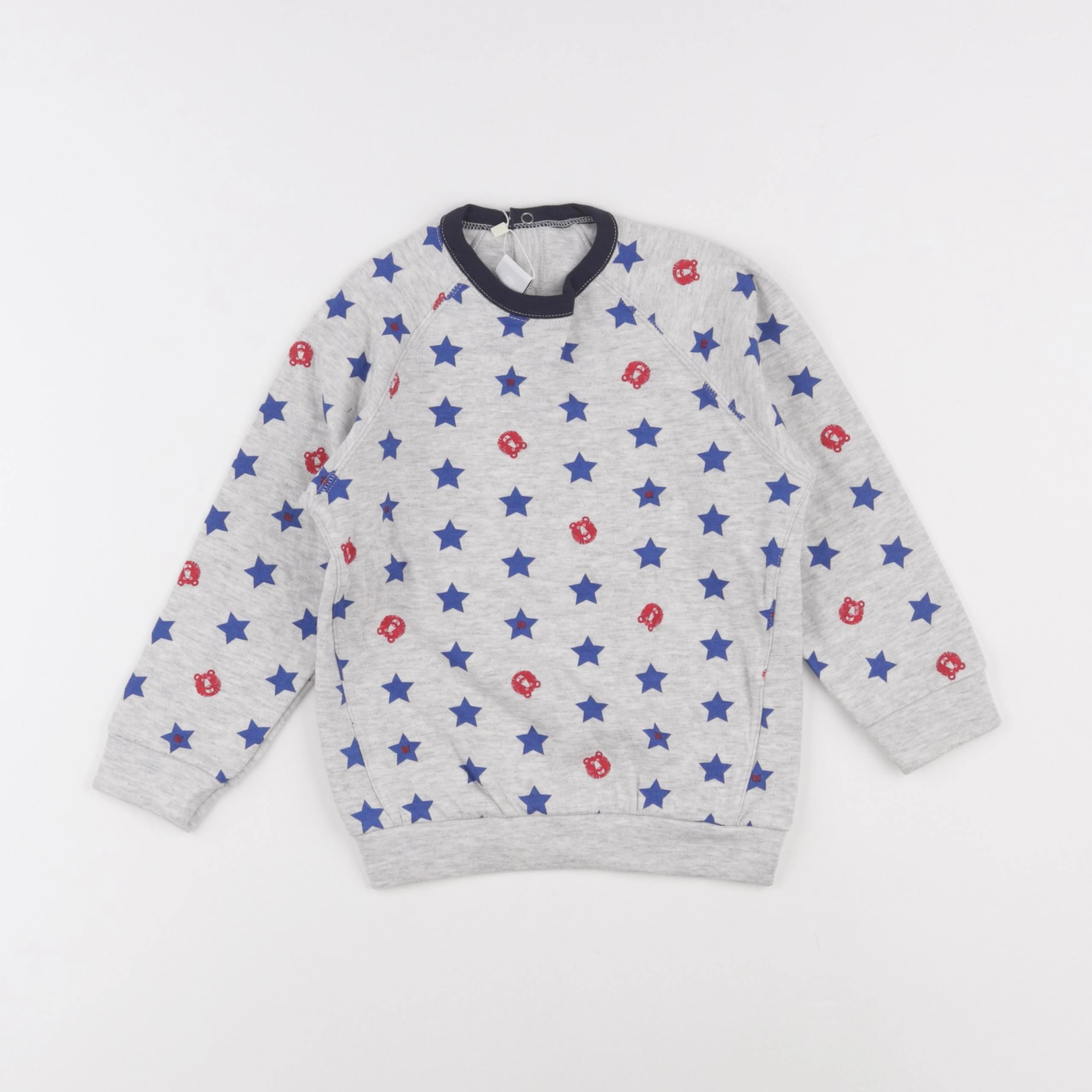 Petit Bateau - sweat gris, bleu - 36 mois