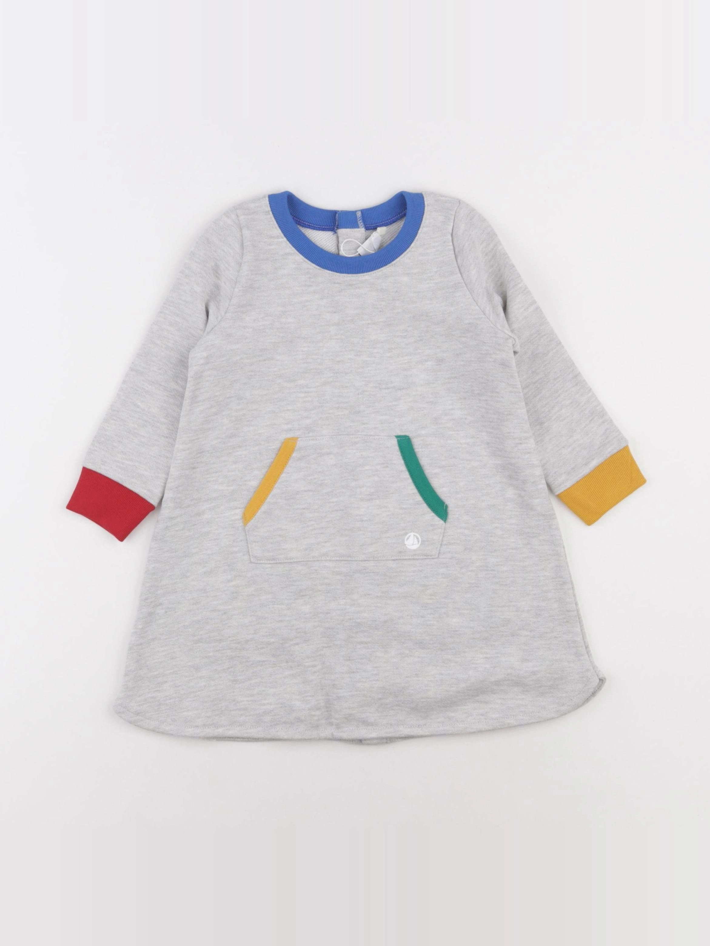 Petit Bateau - robe gris - 18 mois