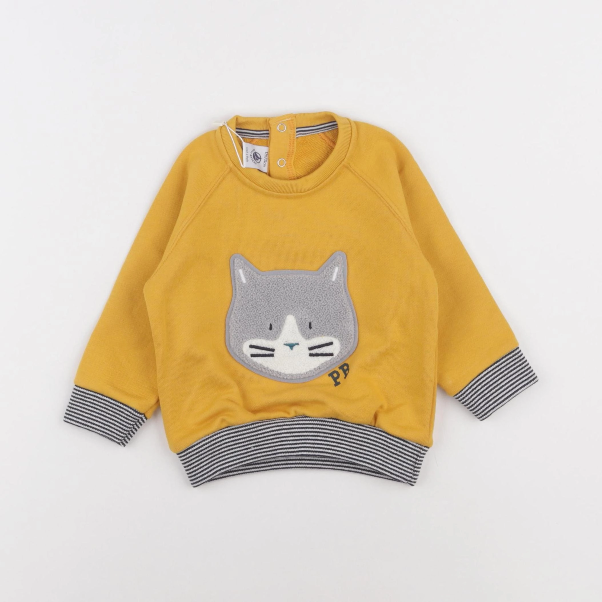 Petit Bateau - sweat jaune - 12 mois