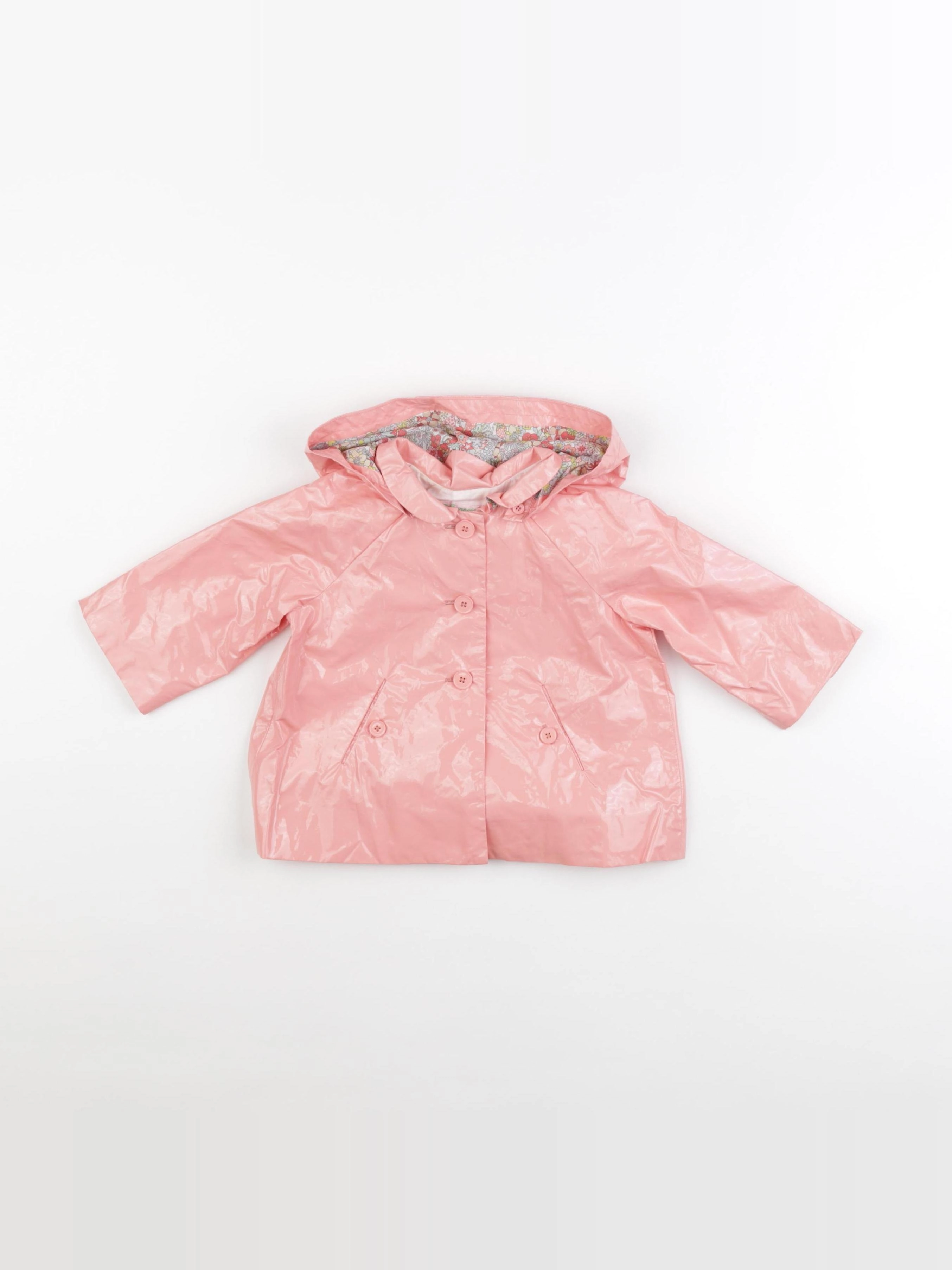 Bonpoint - imperméable rose - 12 mois