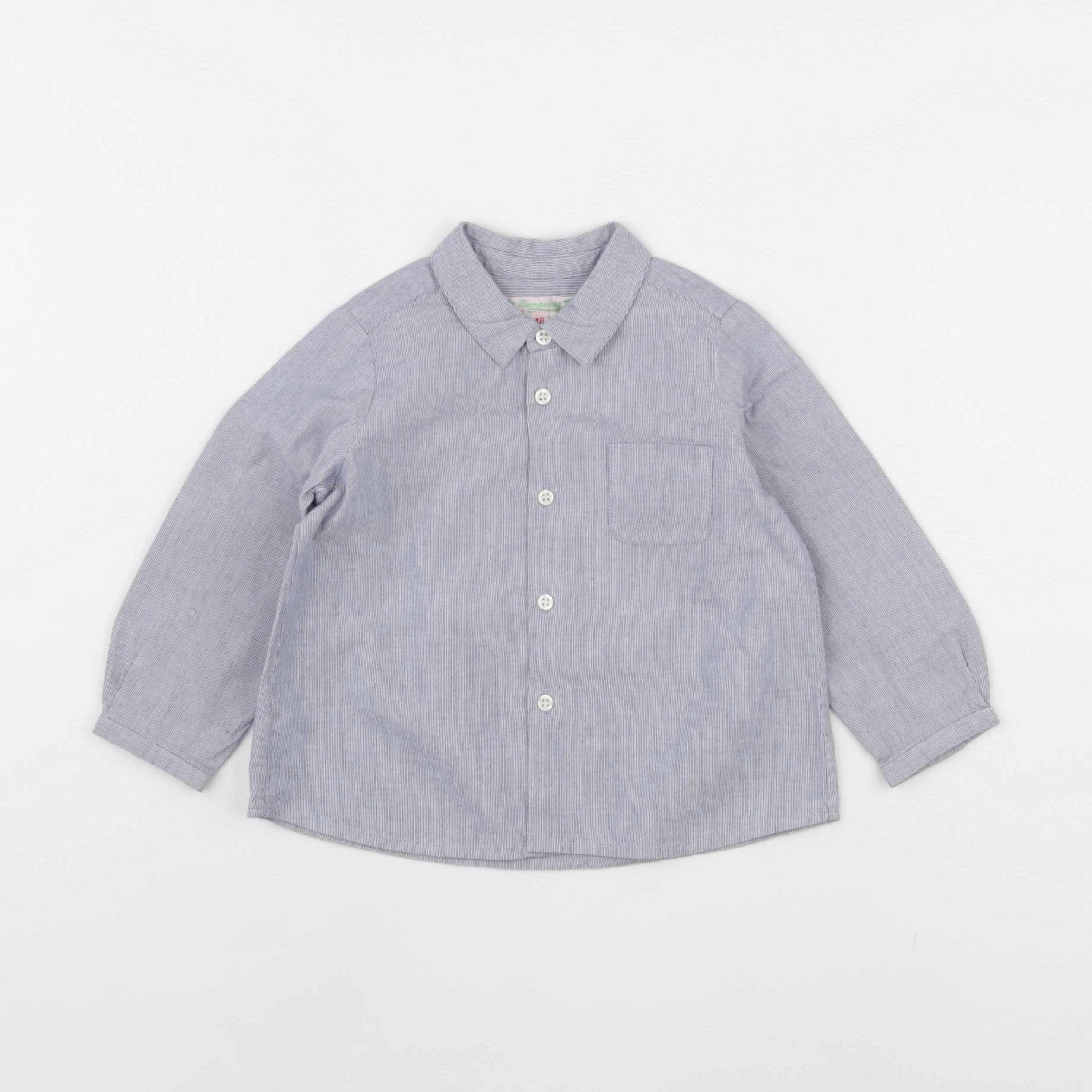 Bonpoint - chemise bleu - 18 mois