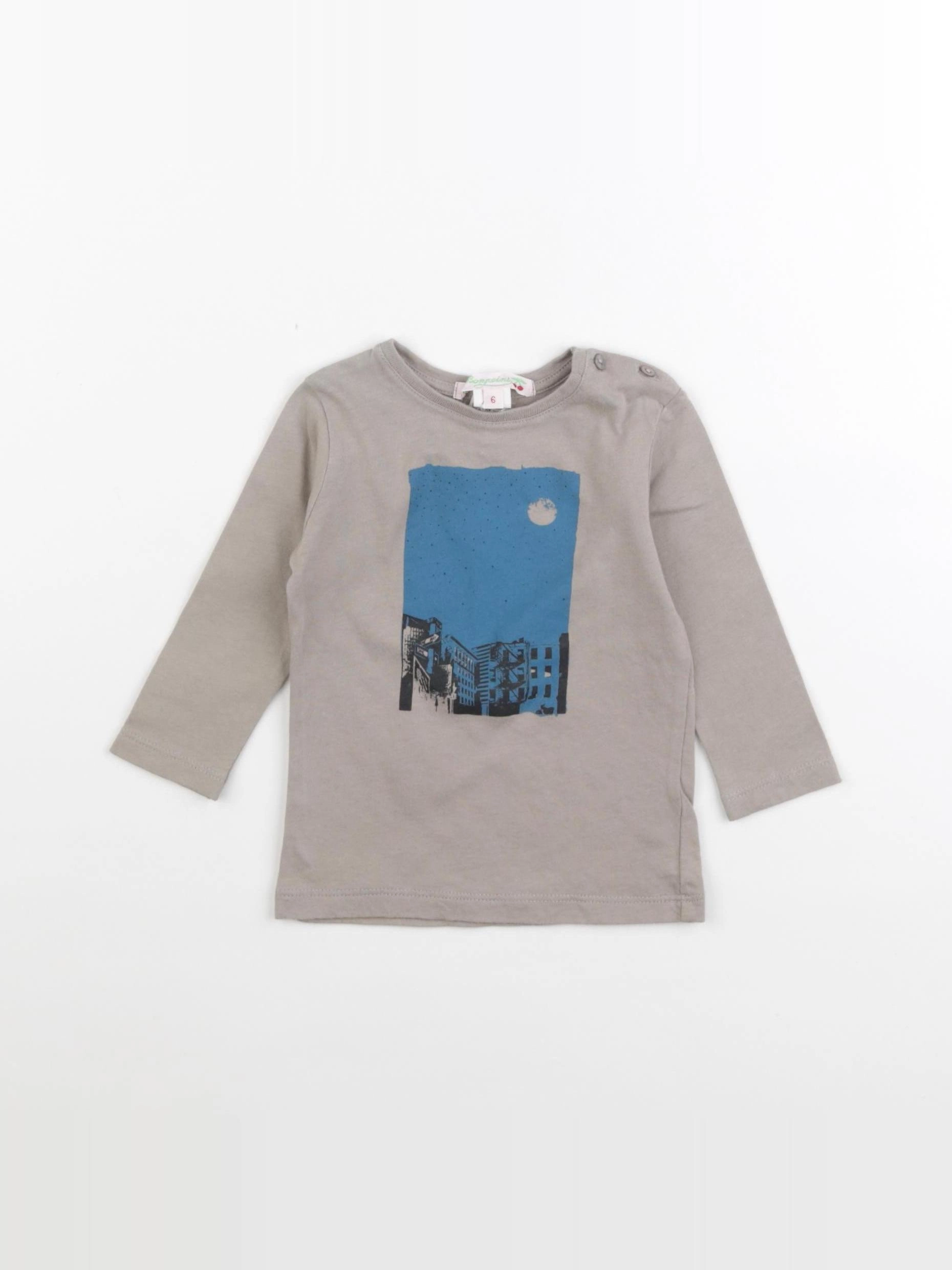 Bonpoint - tee-shirt beige - 6 mois