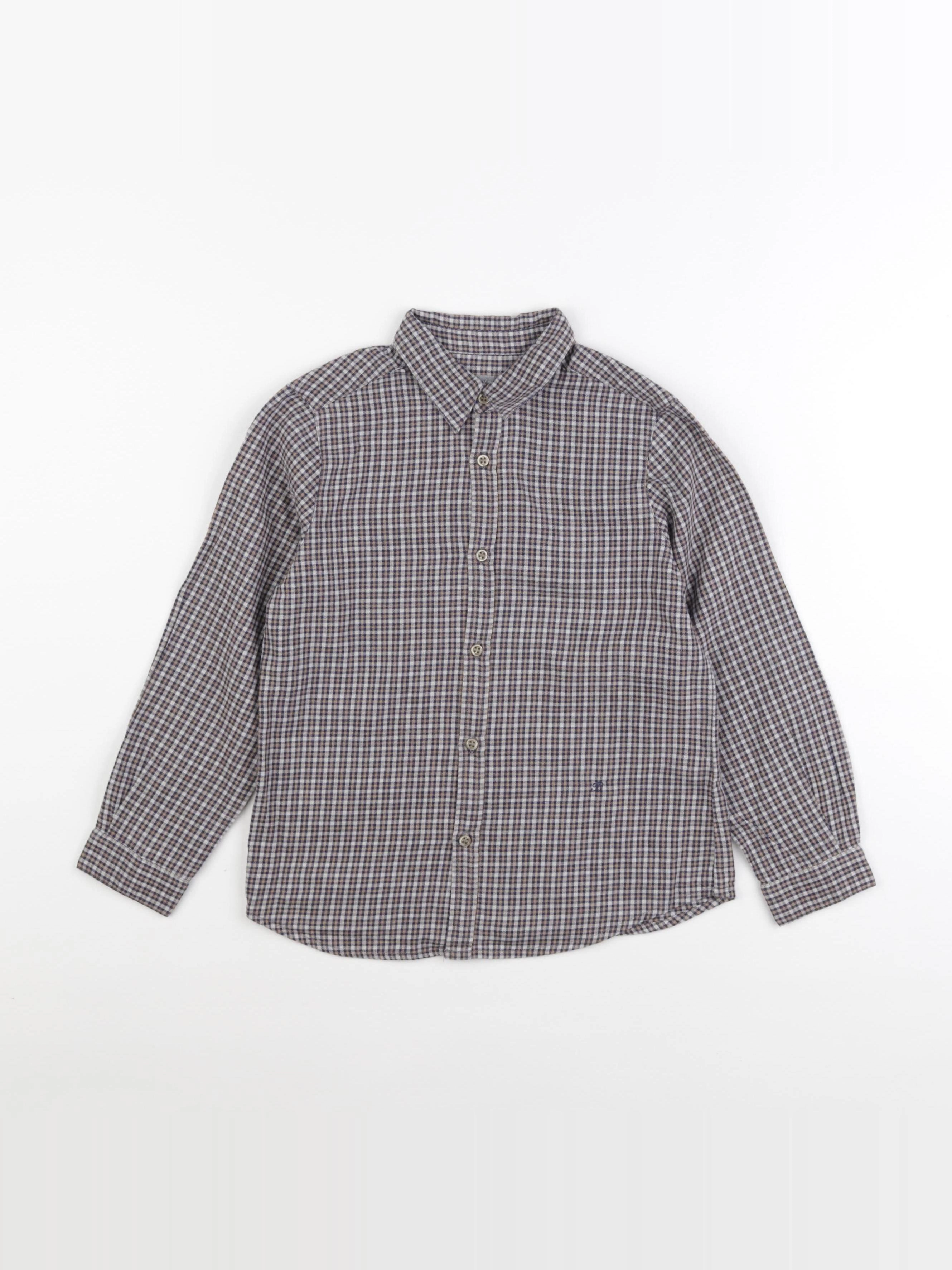 Bonpoint - chemise gris, bleu - 6 ans