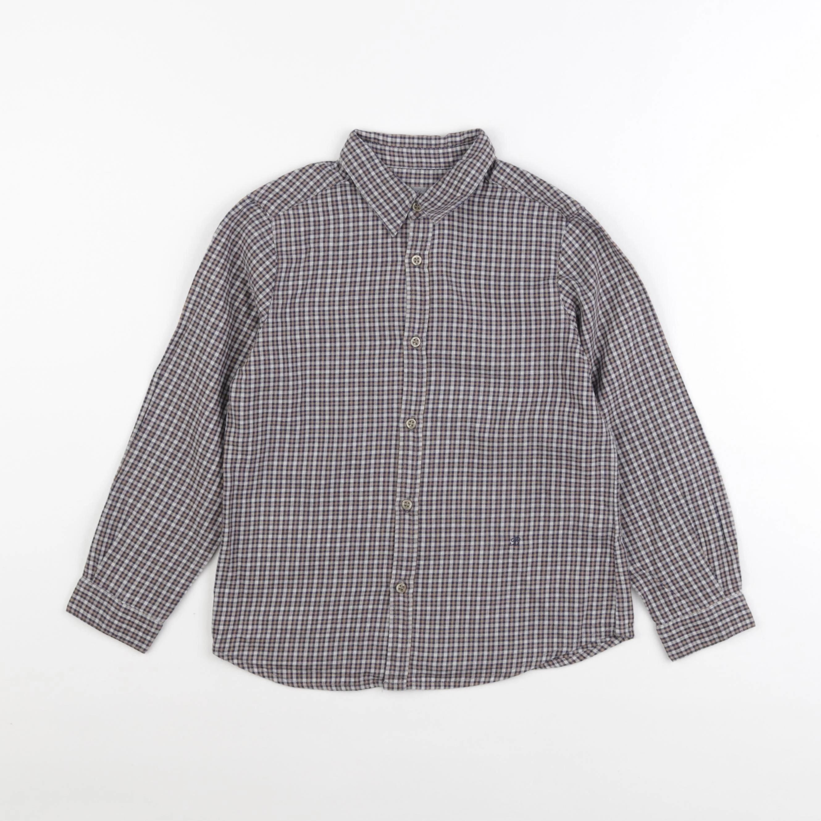 Bonpoint - chemise gris, bleu - 6 ans