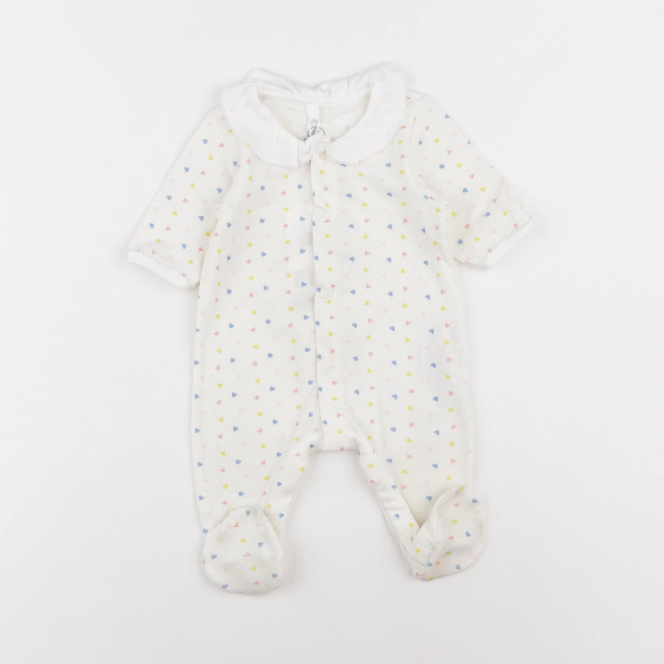 Petit Bateau - pyjama blanc (état neuf) - 0 mois