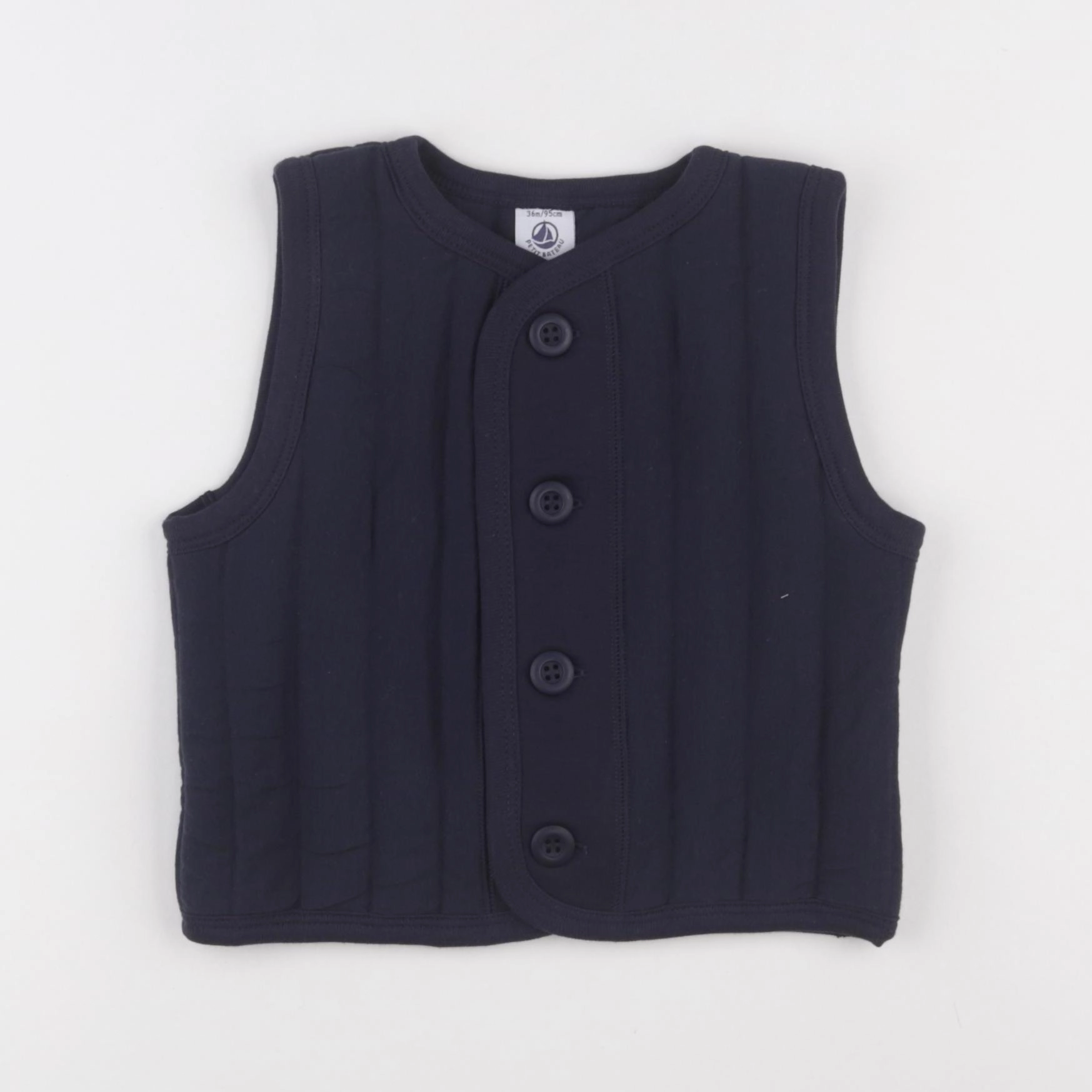 Petit Bateau - gilet bleu - 36 mois