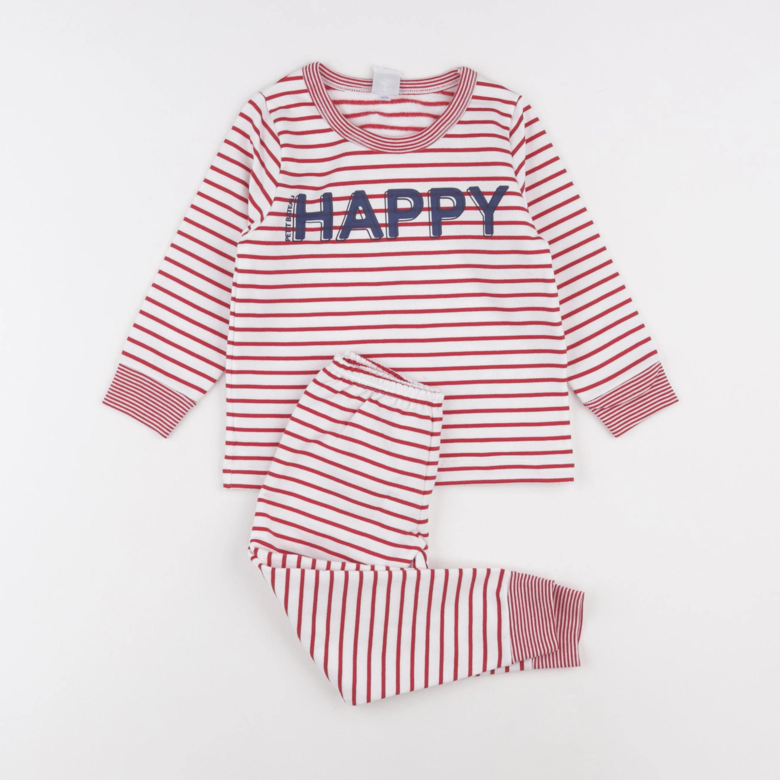 Petit Bateau - pyjama coton rouge - 2 ans
