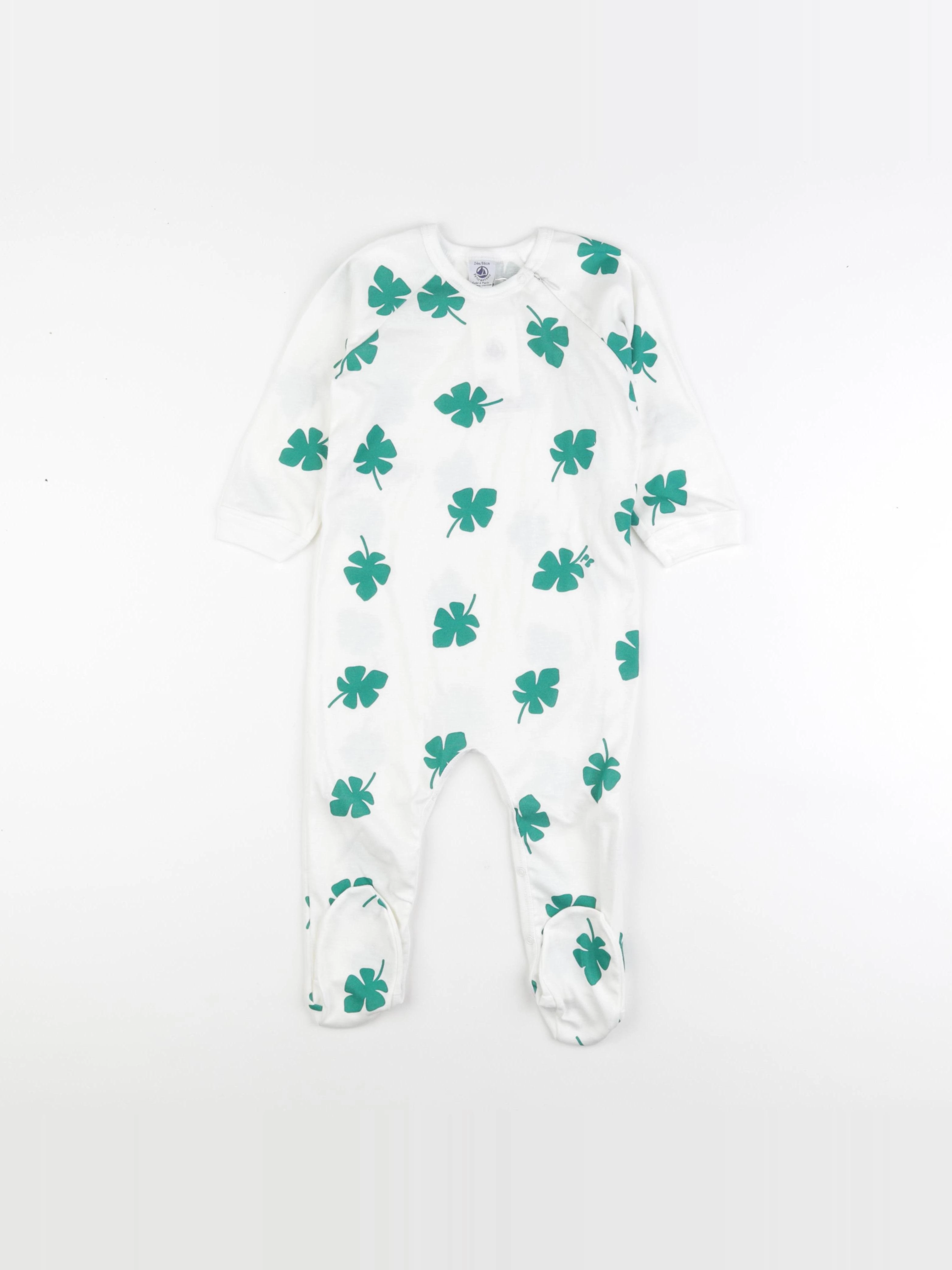Petit Bateau - pyjama coton blanc - 24 mois