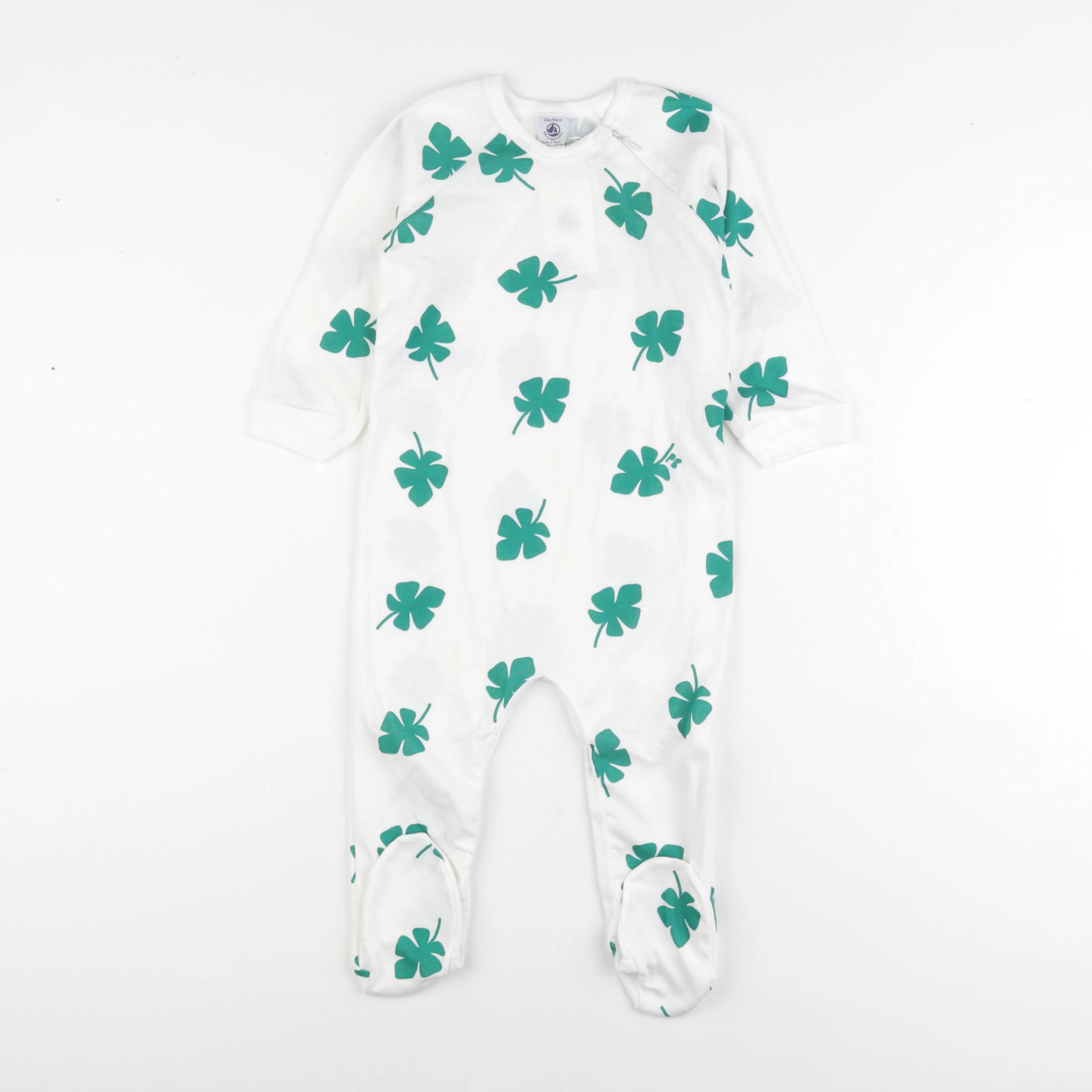 Petit Bateau - pyjama coton blanc - 24 mois