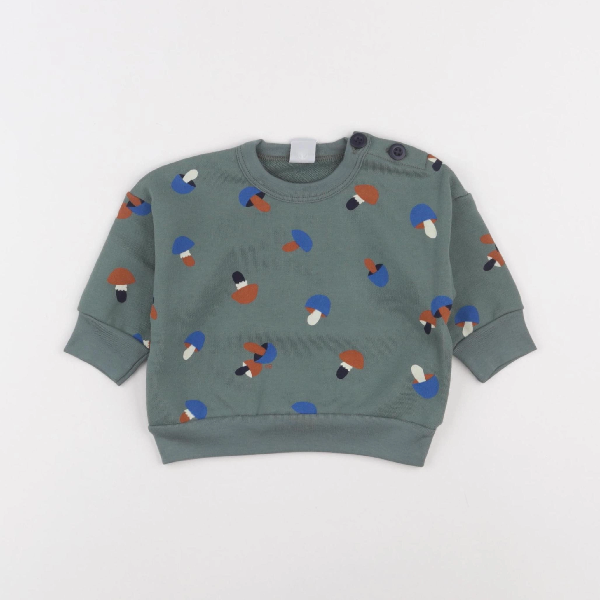 Petit Bateau - sweat vert - 3 mois