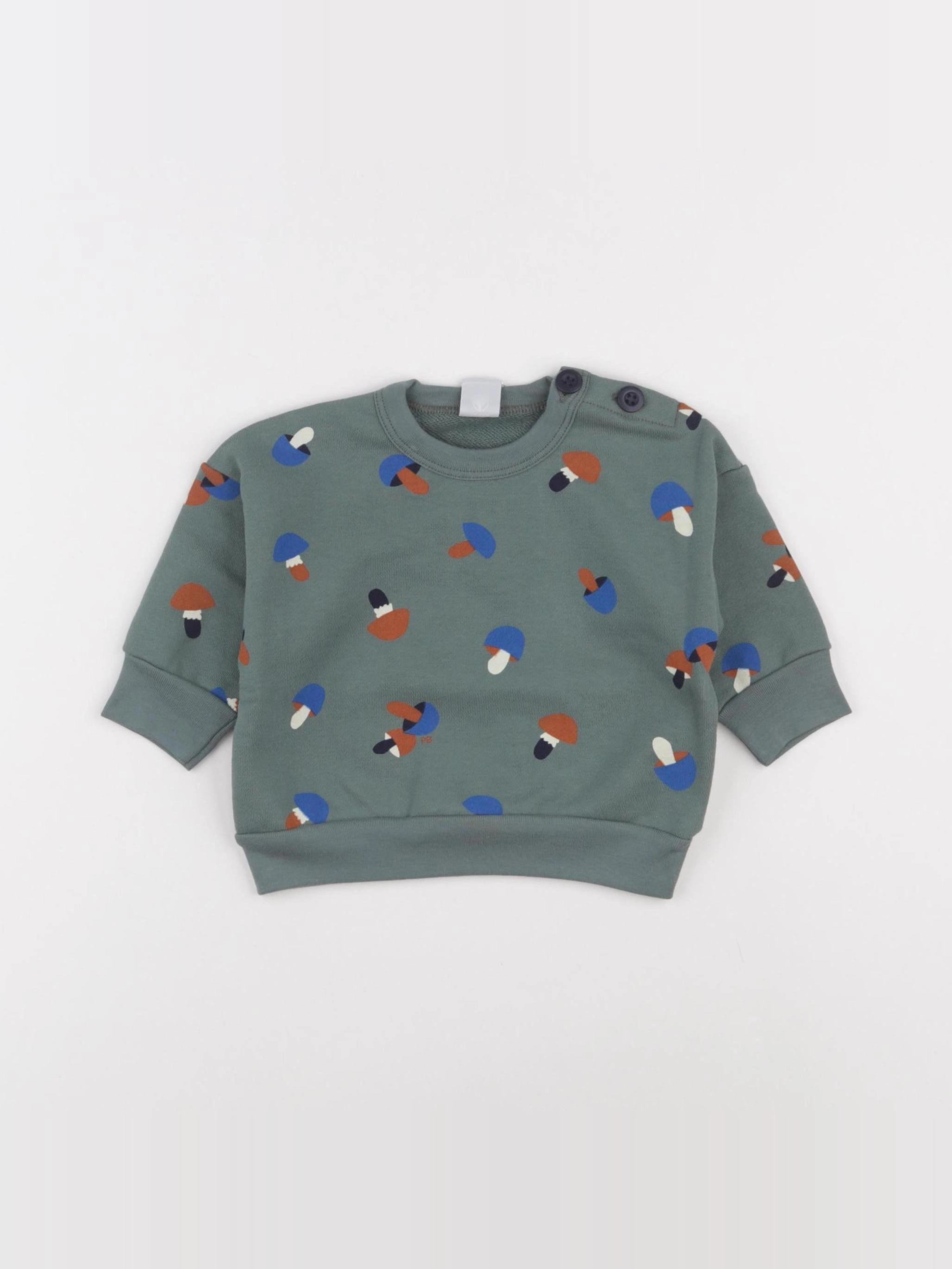 Petit Bateau - sweat vert - 3 mois