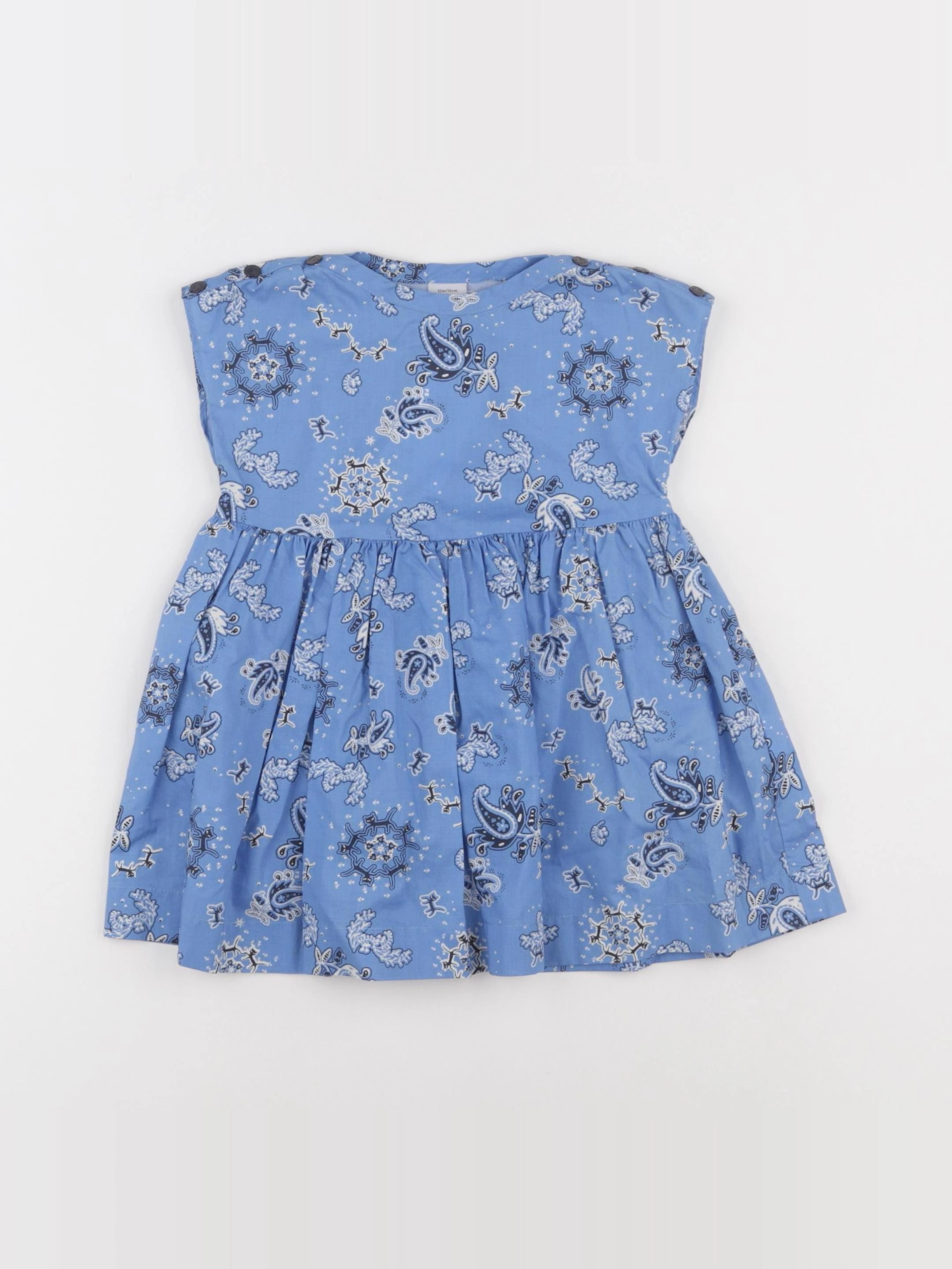 Petit Bateau - robe bleu - 12 mois