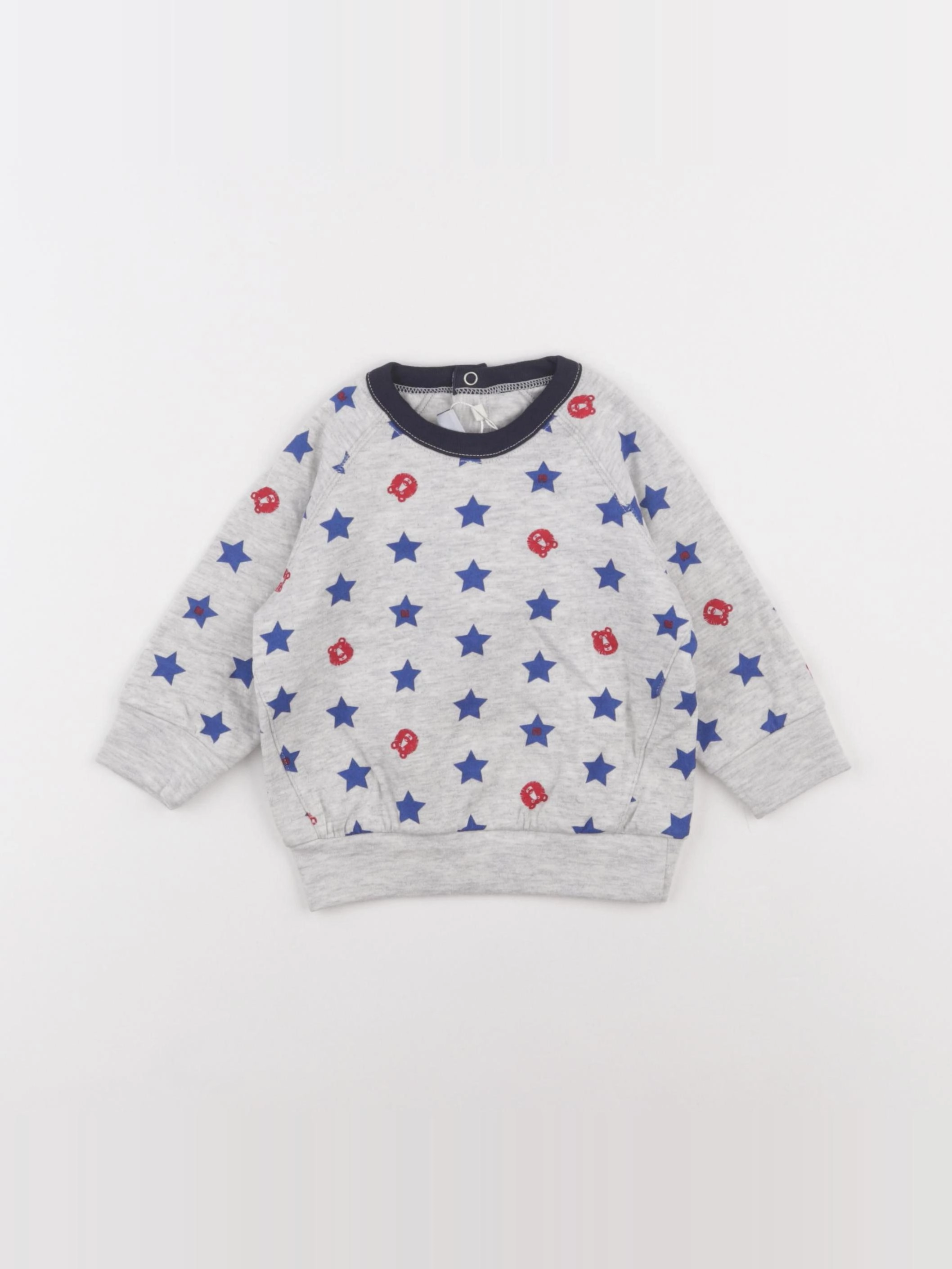 Petit Bateau - sweat gris - 6 mois
