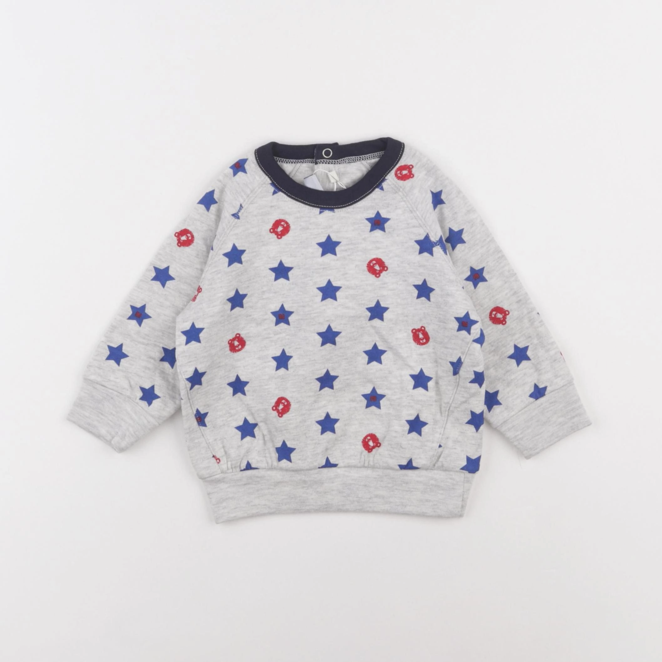 Petit Bateau - sweat gris - 6 mois