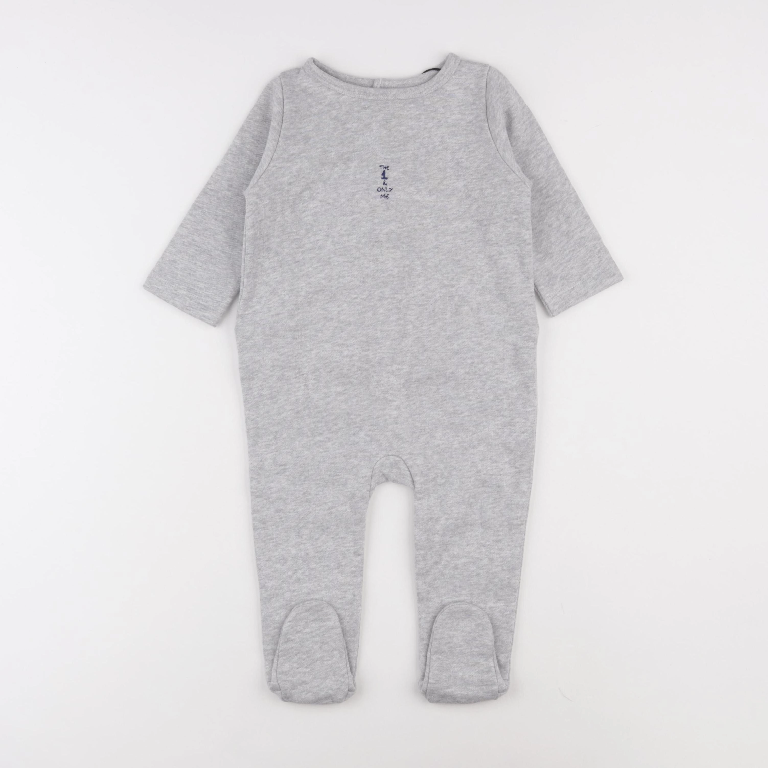 Petit Bateau - pyjama coton gris - 12/18 mois