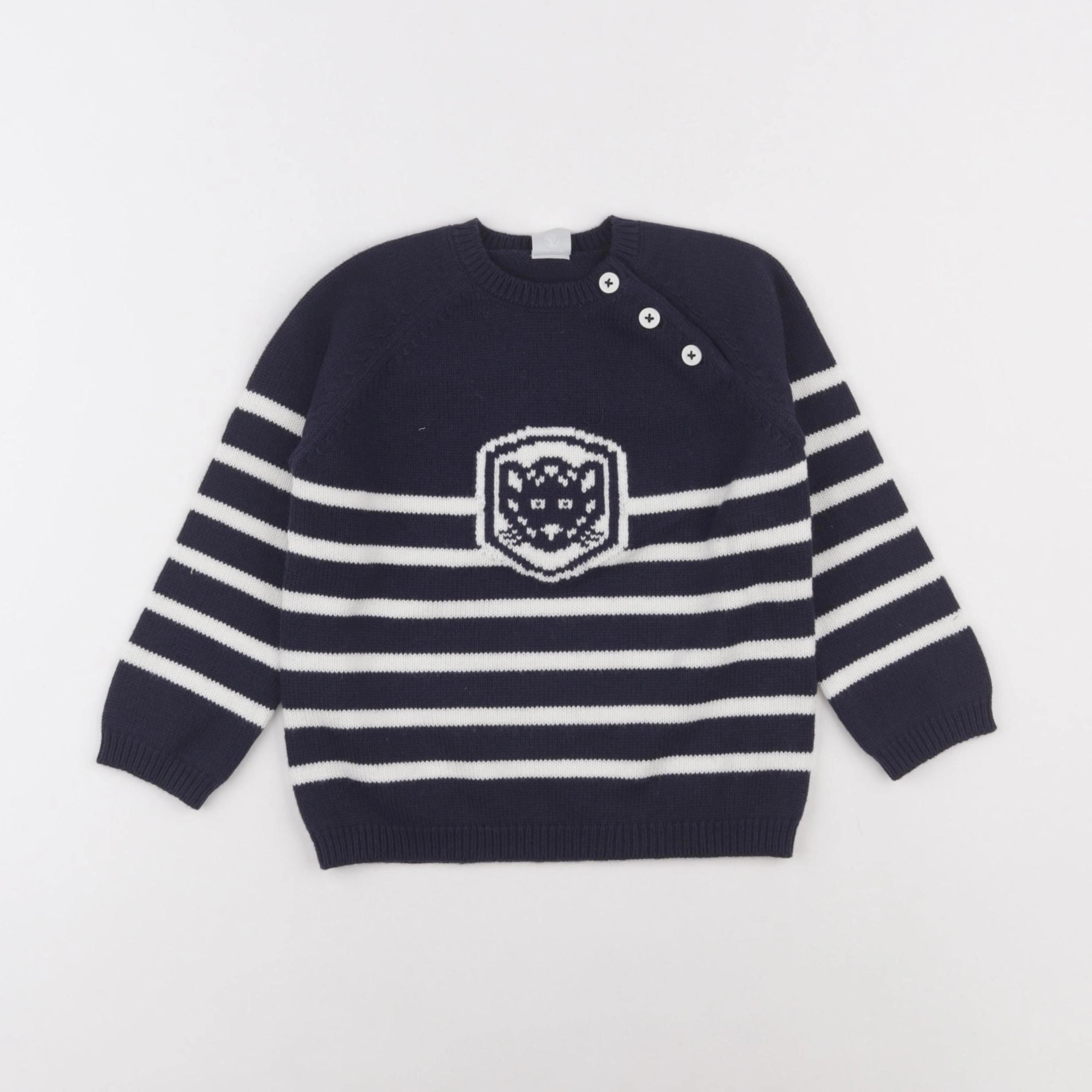 Petit Bateau - pull bleu, blanc - 36 mois