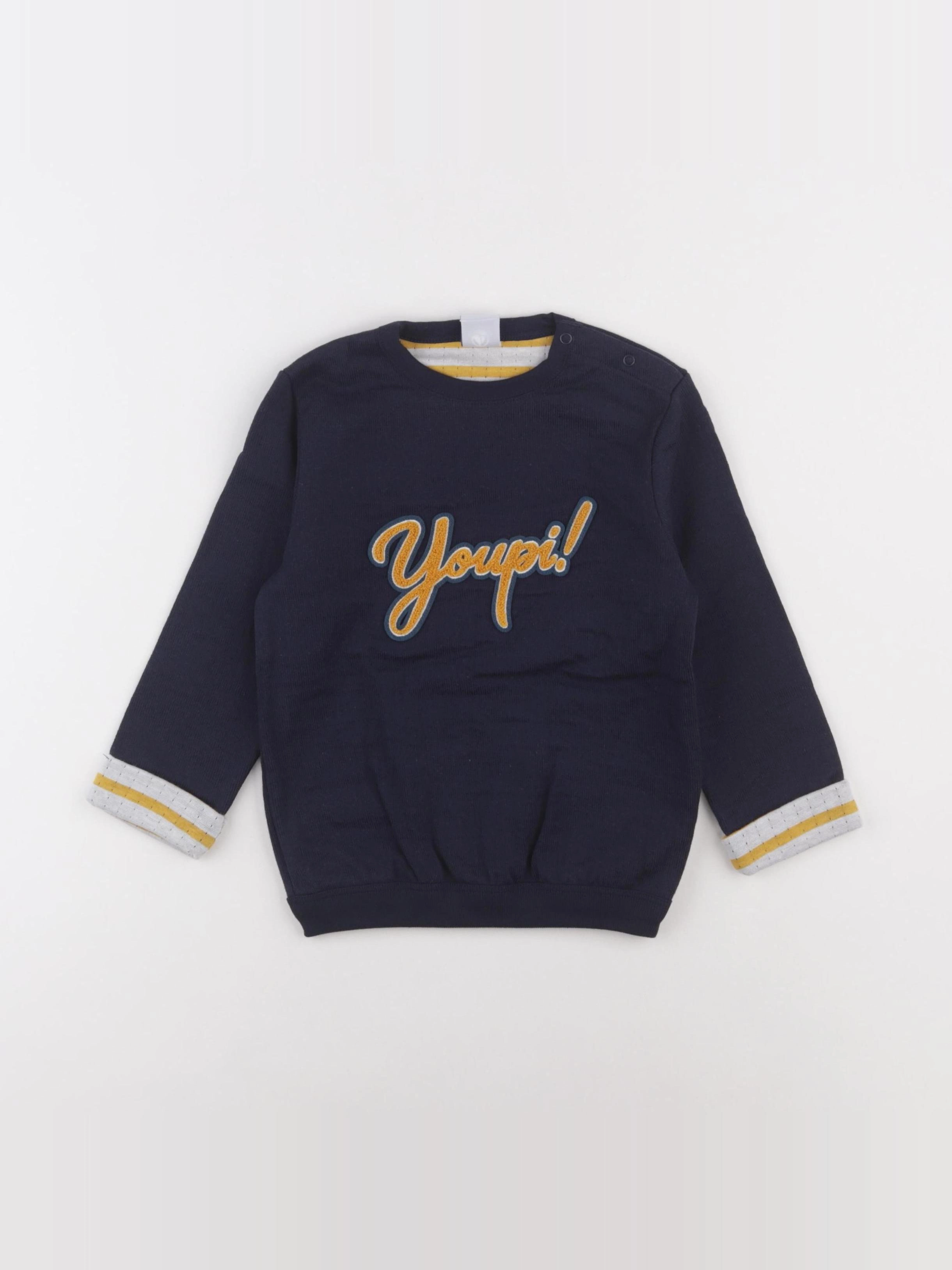 Petit Bateau - sweat bleu - 36 mois