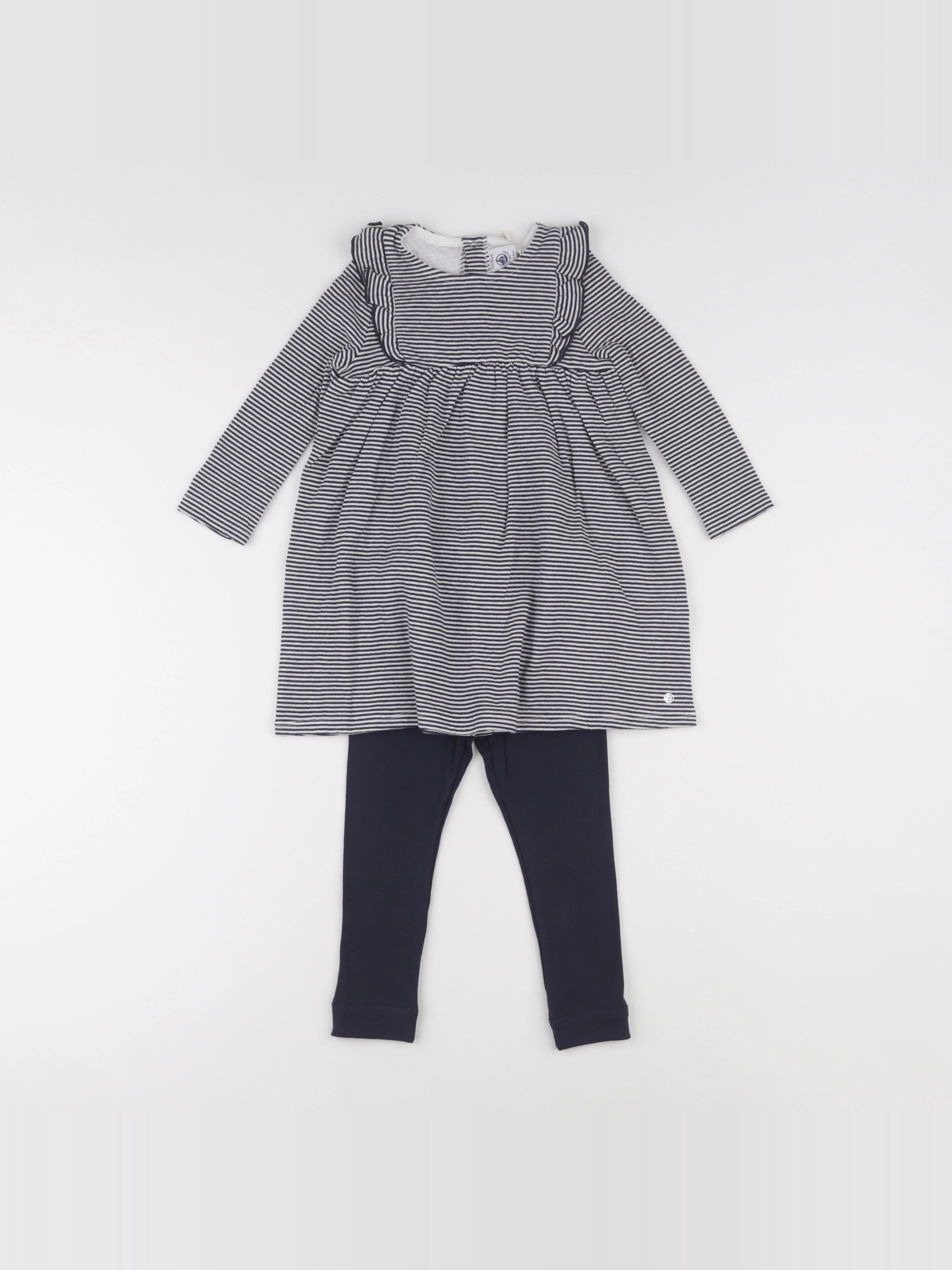 Petit Bateau - robe bleu - 24 mois