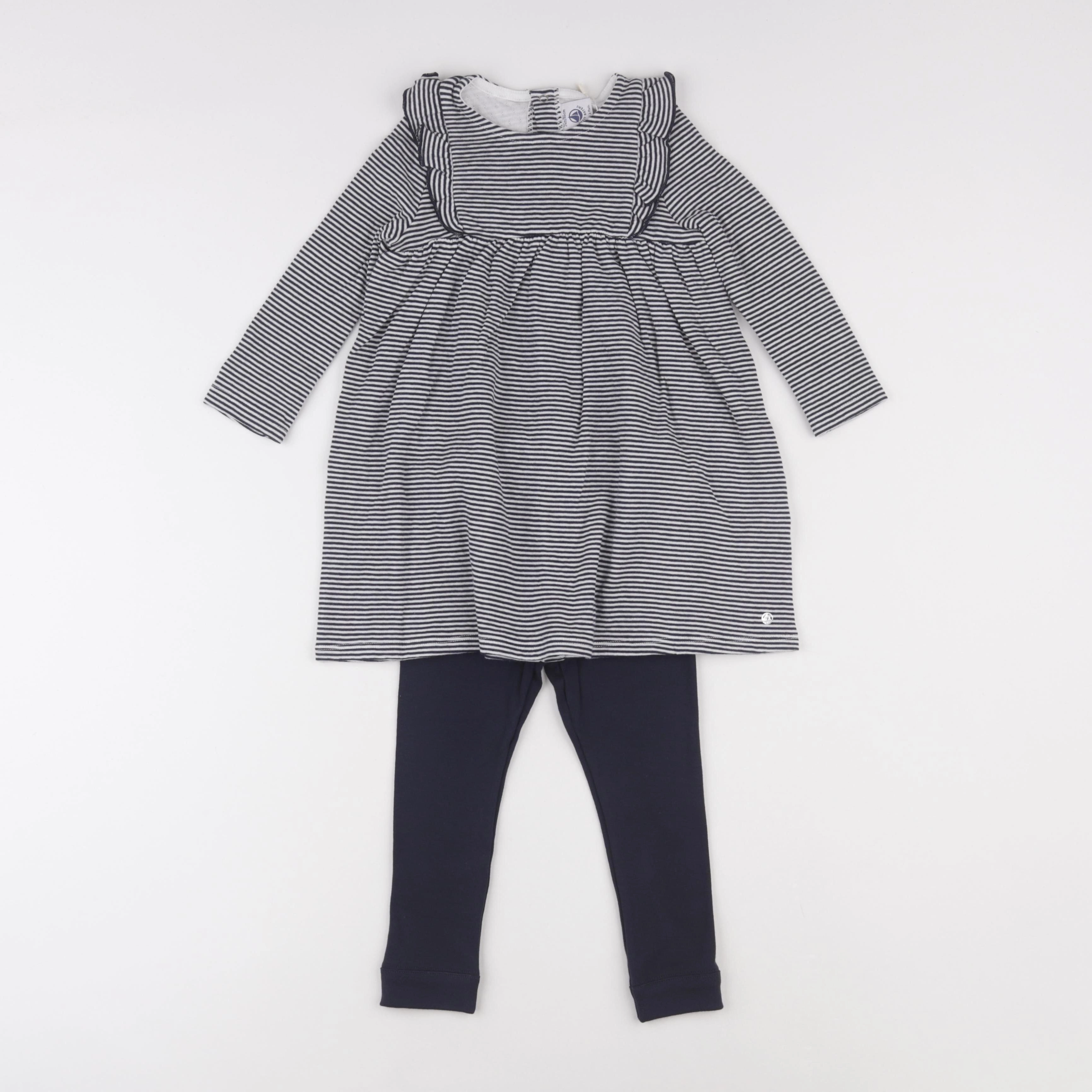 Petit Bateau - robe bleu - 24 mois