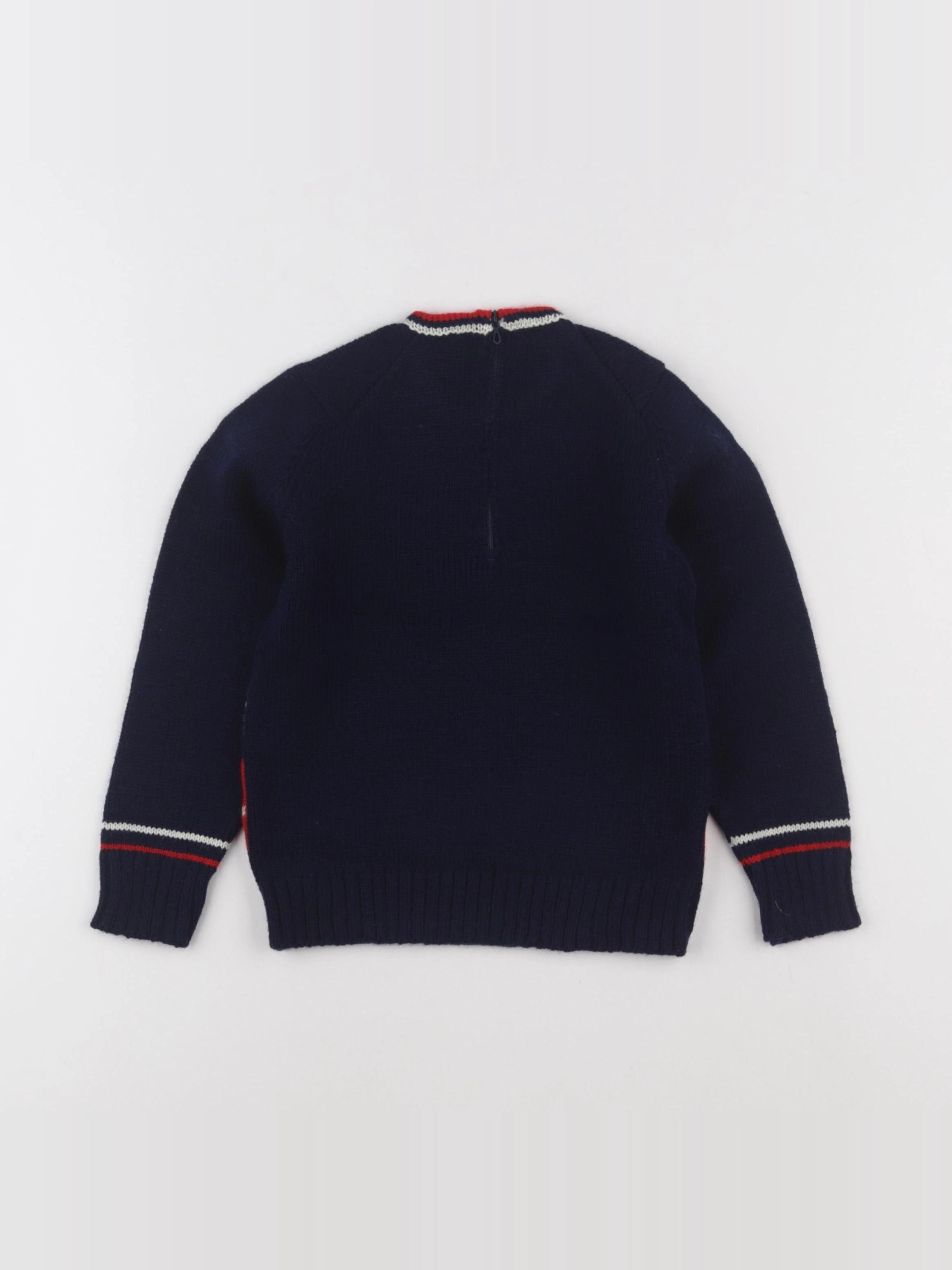 Vintage - pull bleu, rouge - 4 ans