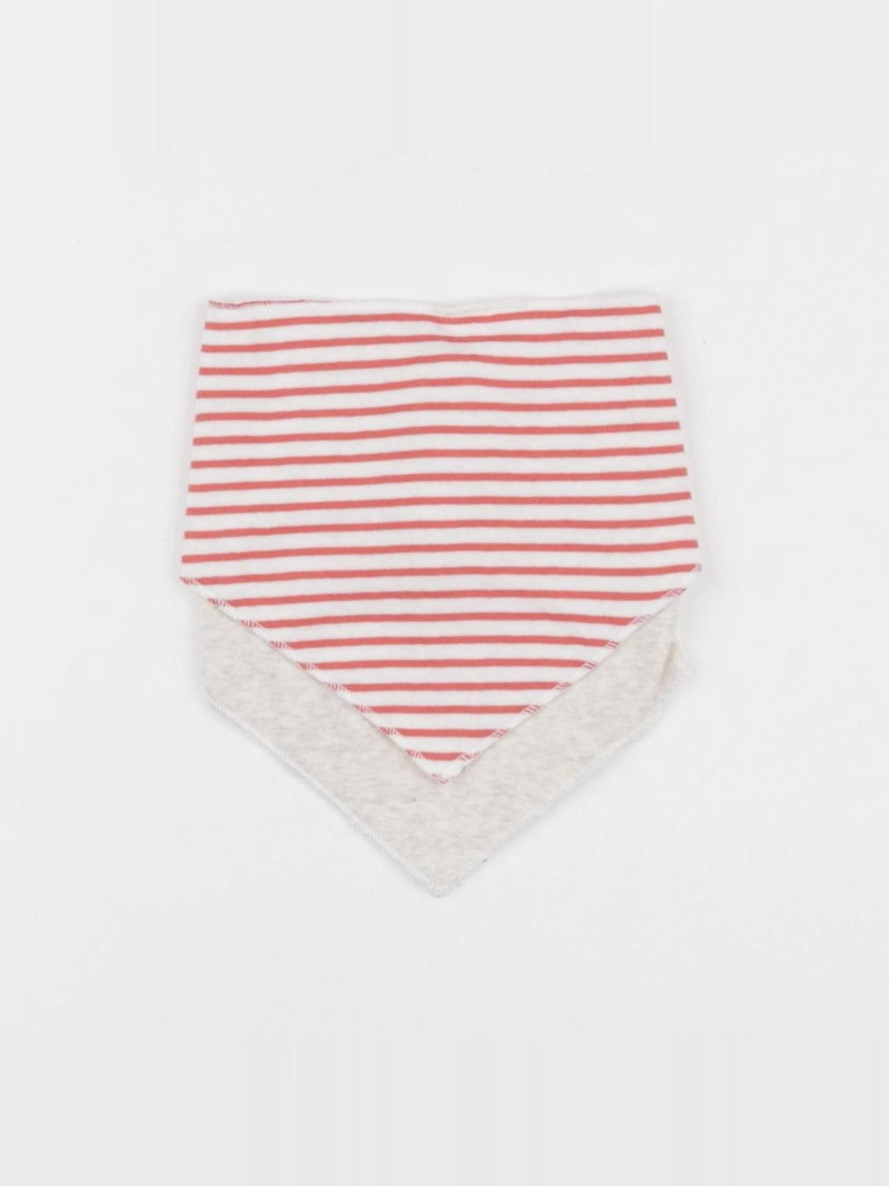 Petit Bateau - lot de 2 bavoir gris, rouge - 