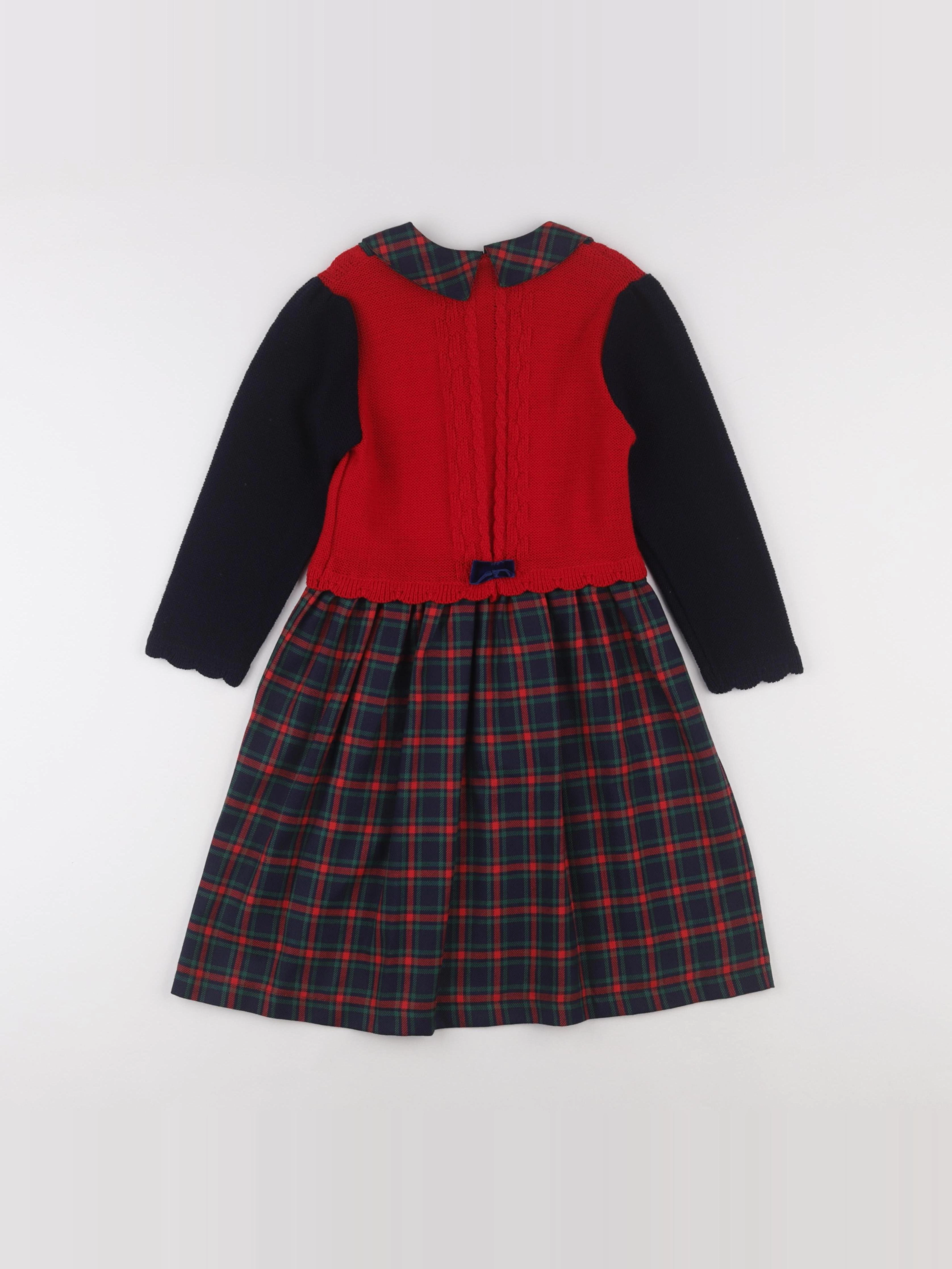 Vintage - robe bleu, rouge - 4 ans