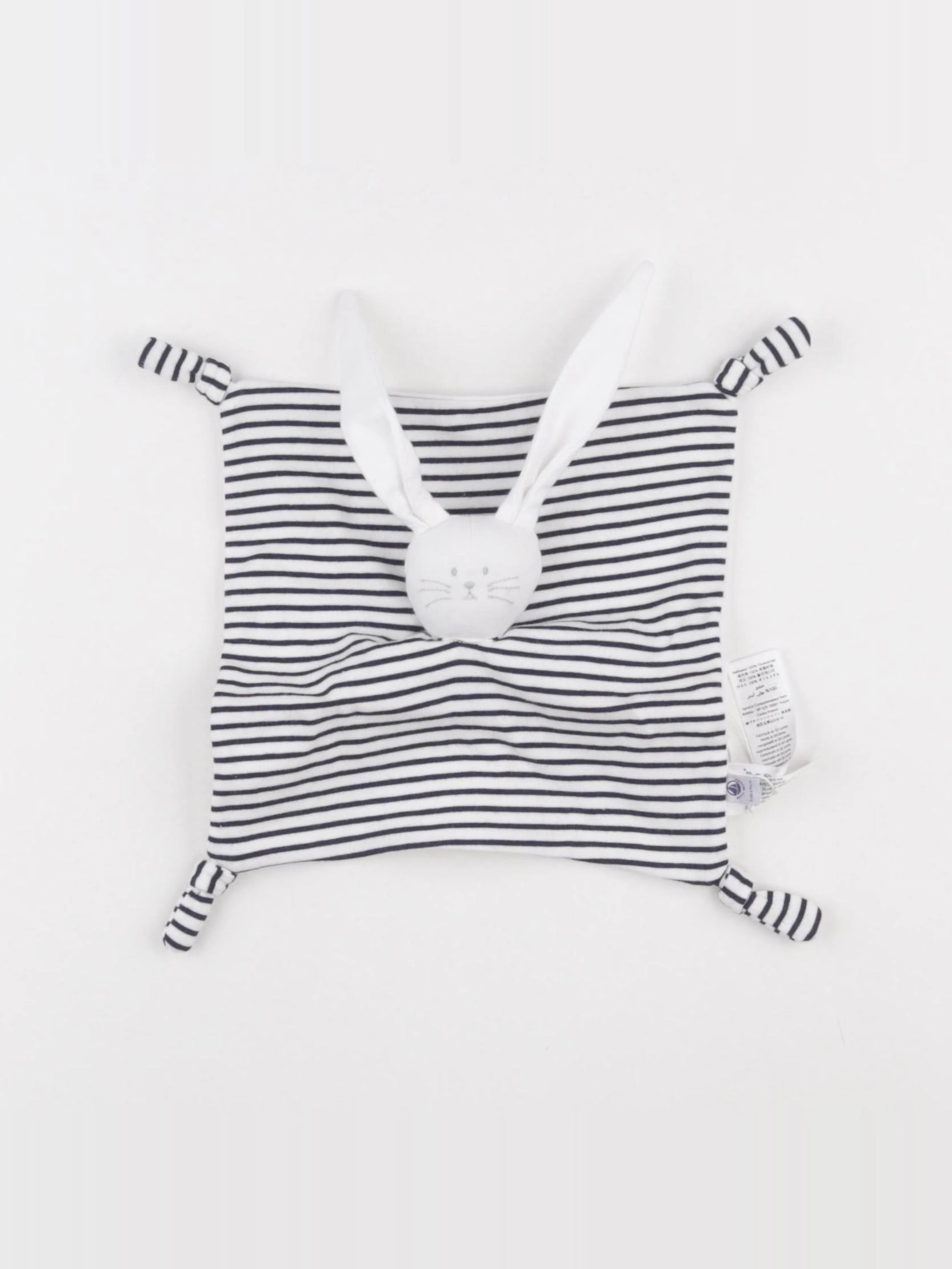 Petit Bateau - doudou bleu, blanc - 