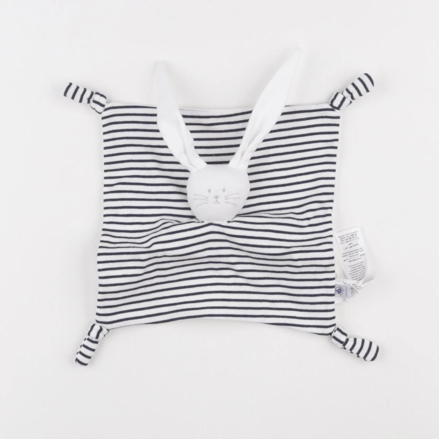 Petit Bateau - doudou bleu, blanc - 
