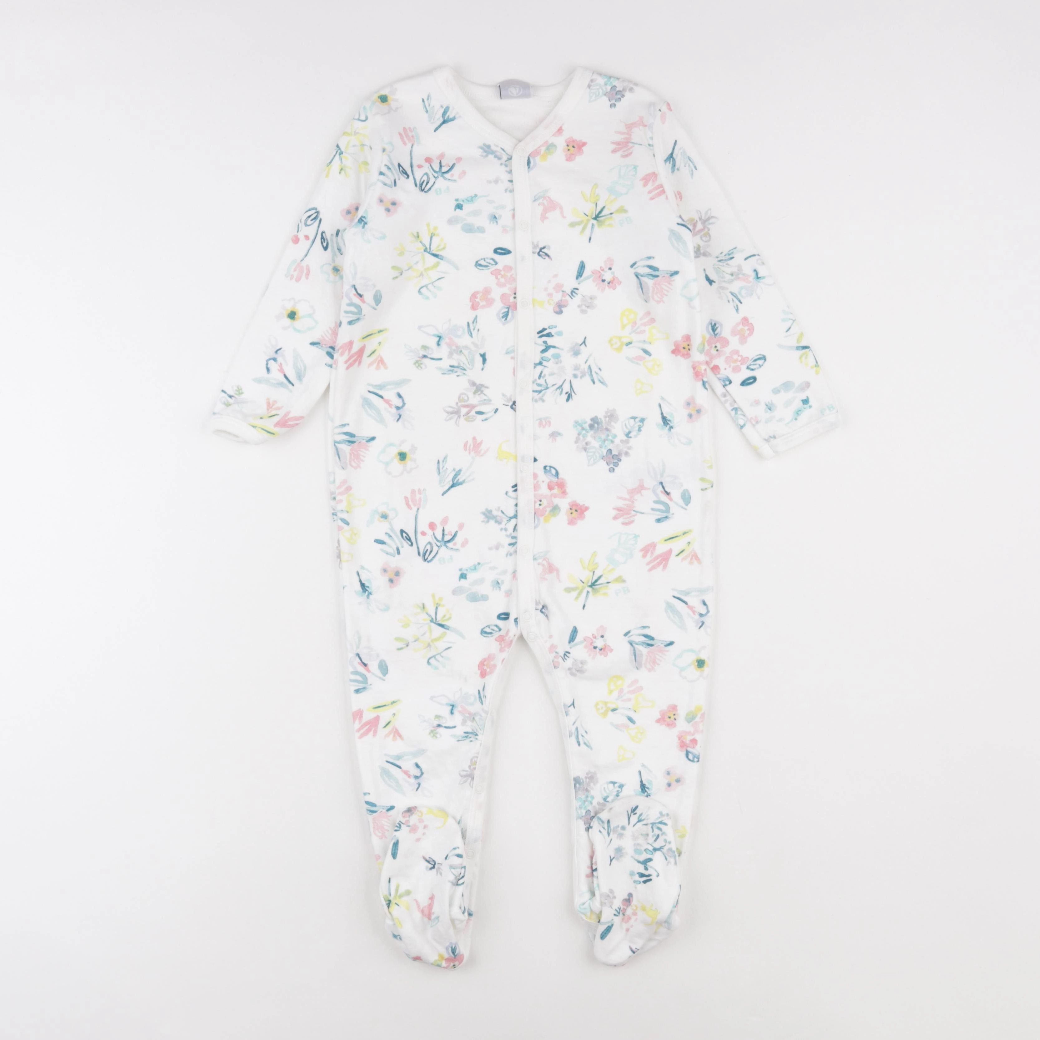 Petit Bateau - pyjama coton bleu, blanc - 24 mois