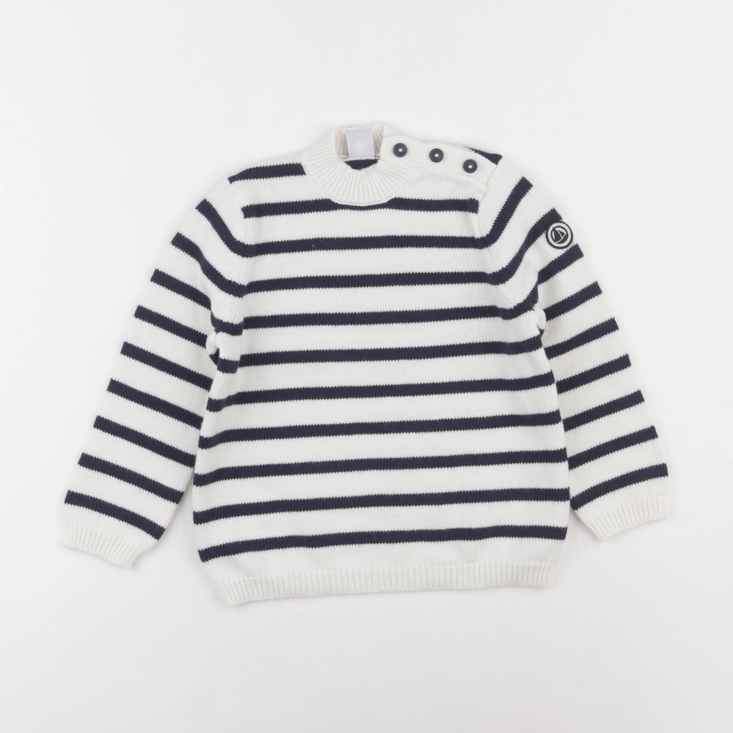 Petit Bateau - pull blanc - 36 mois